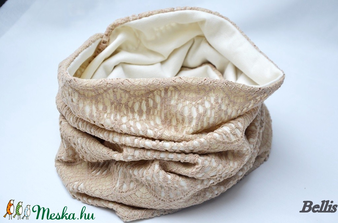 Tejeskávé-krém női  körsál - ruha & divat - sál, sapka, kendő - sapka & sál szett - Meska.hu