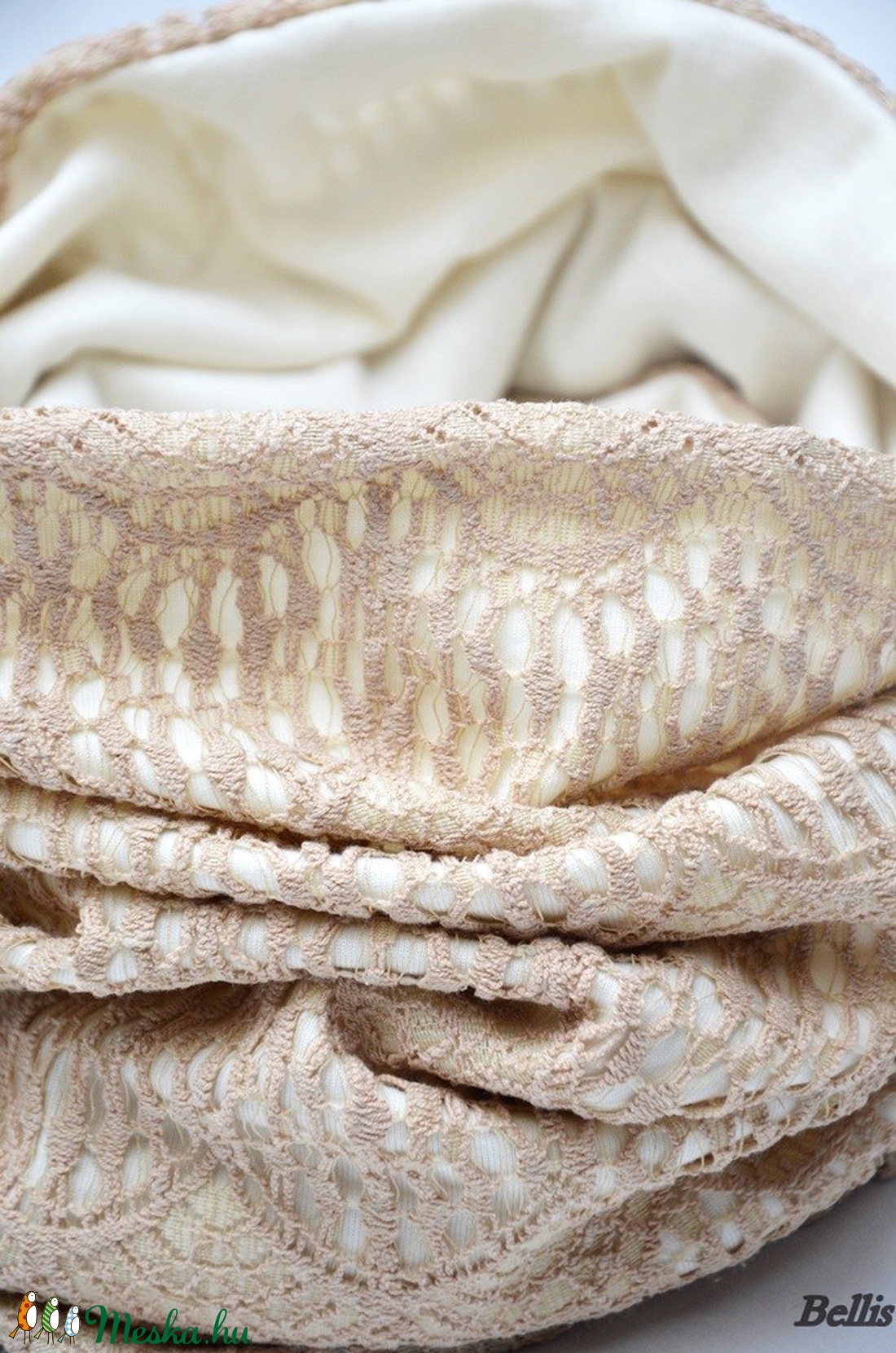 Tejeskávé-krém női  körsál - ruha & divat - sál, sapka, kendő - sapka & sál szett - Meska.hu