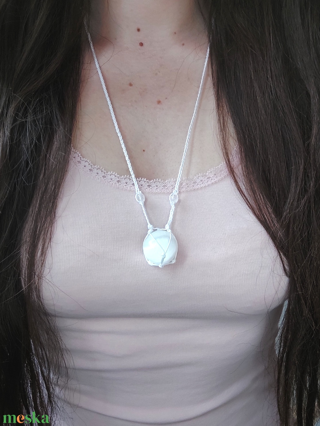 Szelenit Varázsgömb amulett - ékszer - nyaklánc - medálos nyaklánc - Meska.hu Szelenit Varázsgömb amulett - ékszer - nyaklánc - medálos nyaklánc - Meska.hu