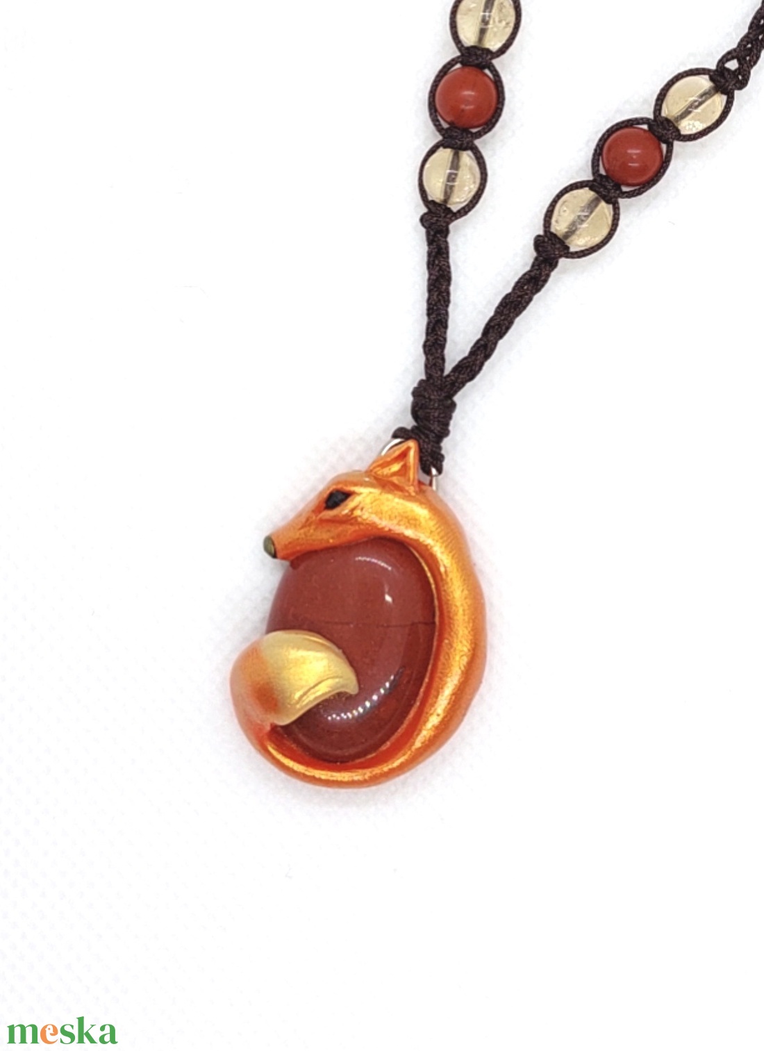 Róka amulett vörösjáspissal - ékszer - nyaklánc - medálos nyaklánc - Meska.hu Róka amulett vörösjáspissal - ékszer - nyaklánc - medálos nyaklánc - Meska.hu