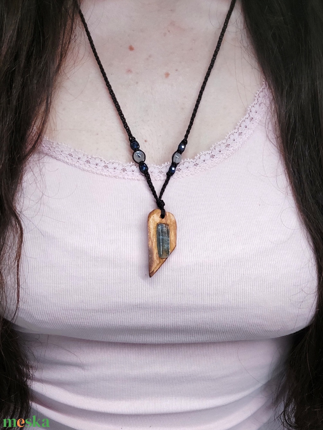 Palosanto amulett kianittal - ékszer - nyaklánc - medálos nyaklánc - Meska.hu