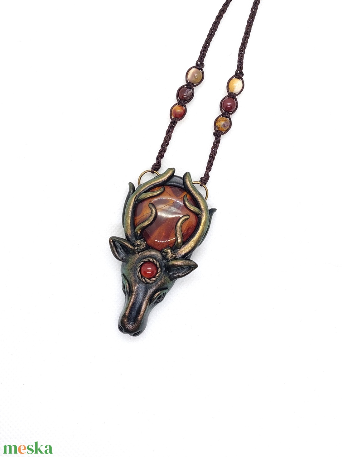Szarvas amulett szivárvány jáspissal - ékszer - nyaklánc - medálos nyaklánc - Meska.hu Szarvas amulett szivárvány jáspissal - ékszer - nyaklánc - medálos nyaklánc - Meska.hu