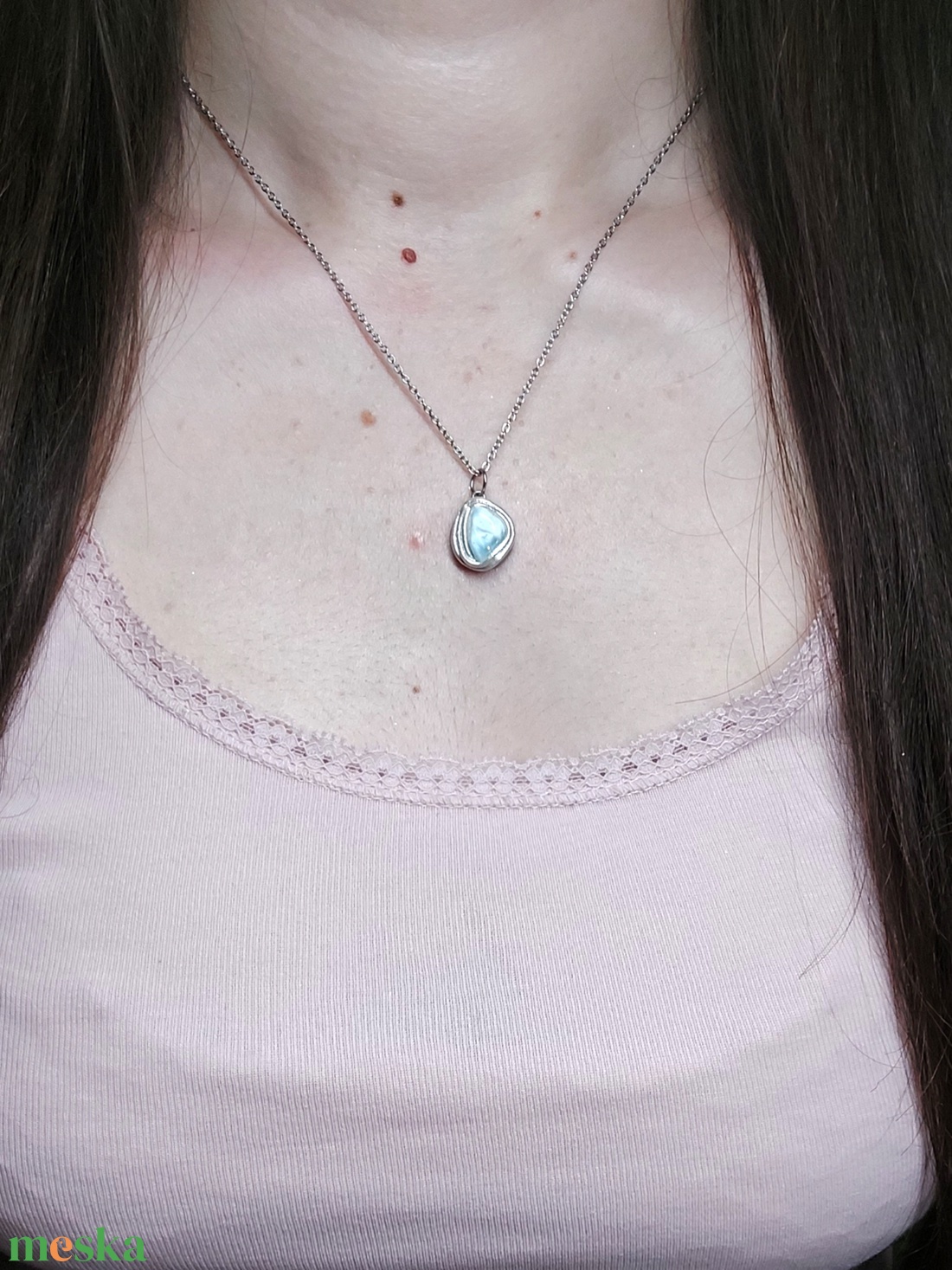 Larimar ásvány nyaklánc - ékszer - nyaklánc - medálos nyaklánc - Meska.hu Larimar ásvány nyaklánc - ékszer - nyaklánc - medálos nyaklánc - Meska.hu