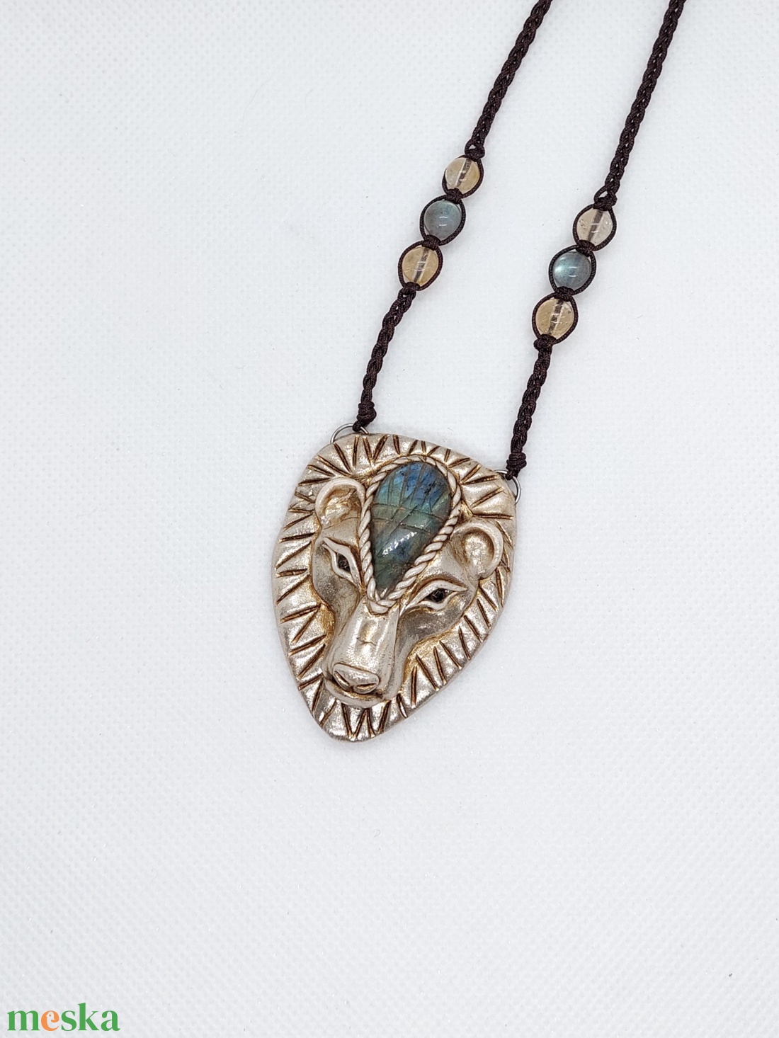 Oroszlán labradorittal - ékszer - nyaklánc - medálos nyaklánc - Meska.hu