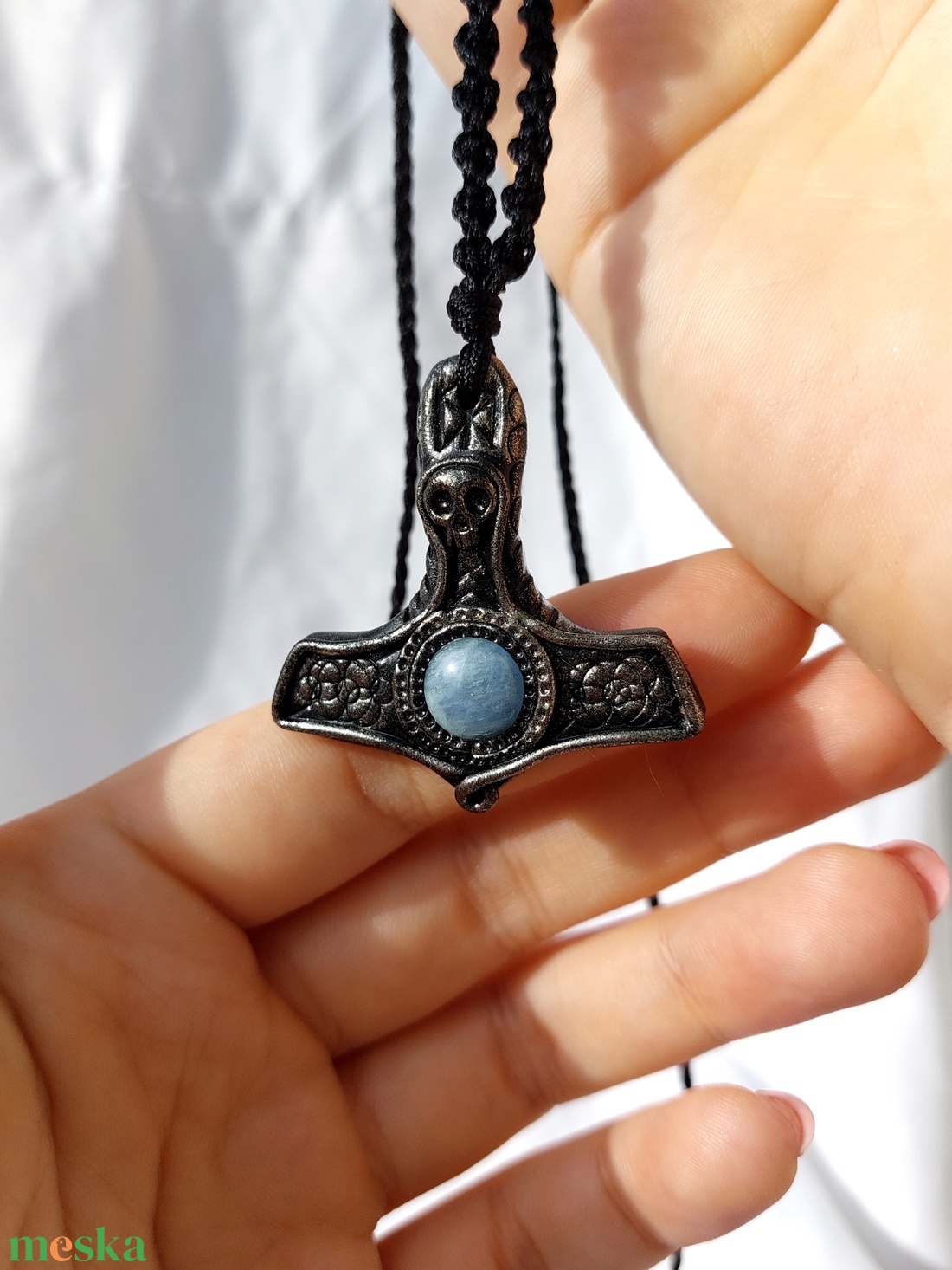 Mjölnir medál aquamarin ásvánnyal - ékszer - nyaklánc - medálos nyaklánc - Meska.hu Mjölnir medál aquamarin ásvánnyal - ékszer - nyaklánc - medálos nyaklánc - Meska.hu