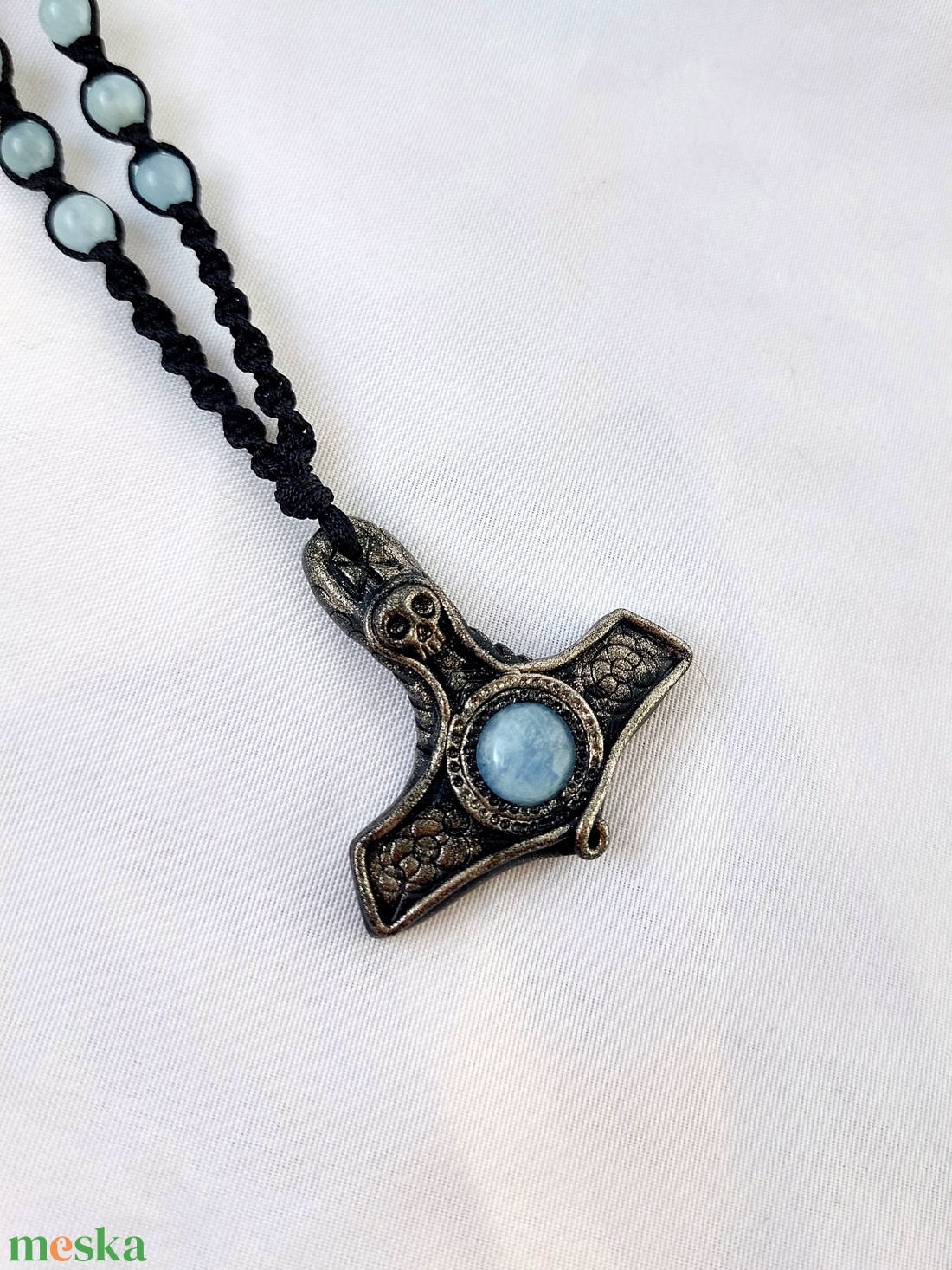 Mjölnir medál aquamarin ásvánnyal - ékszer - nyaklánc - medálos nyaklánc - Meska.hu Mjölnir medál aquamarin ásvánnyal - ékszer - nyaklánc - medálos nyaklánc - Meska.hu