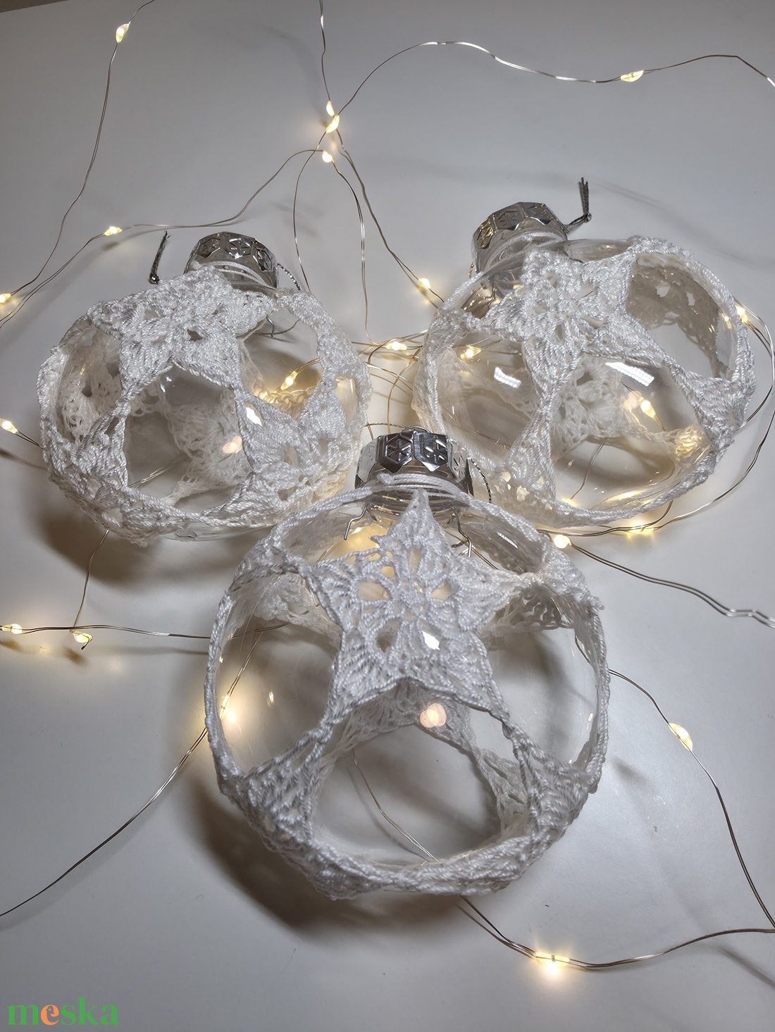 Horgolt csipke  - karácsony - karácsonyi lakásdekoráció - karácsonyfadíszek - Meska.hu