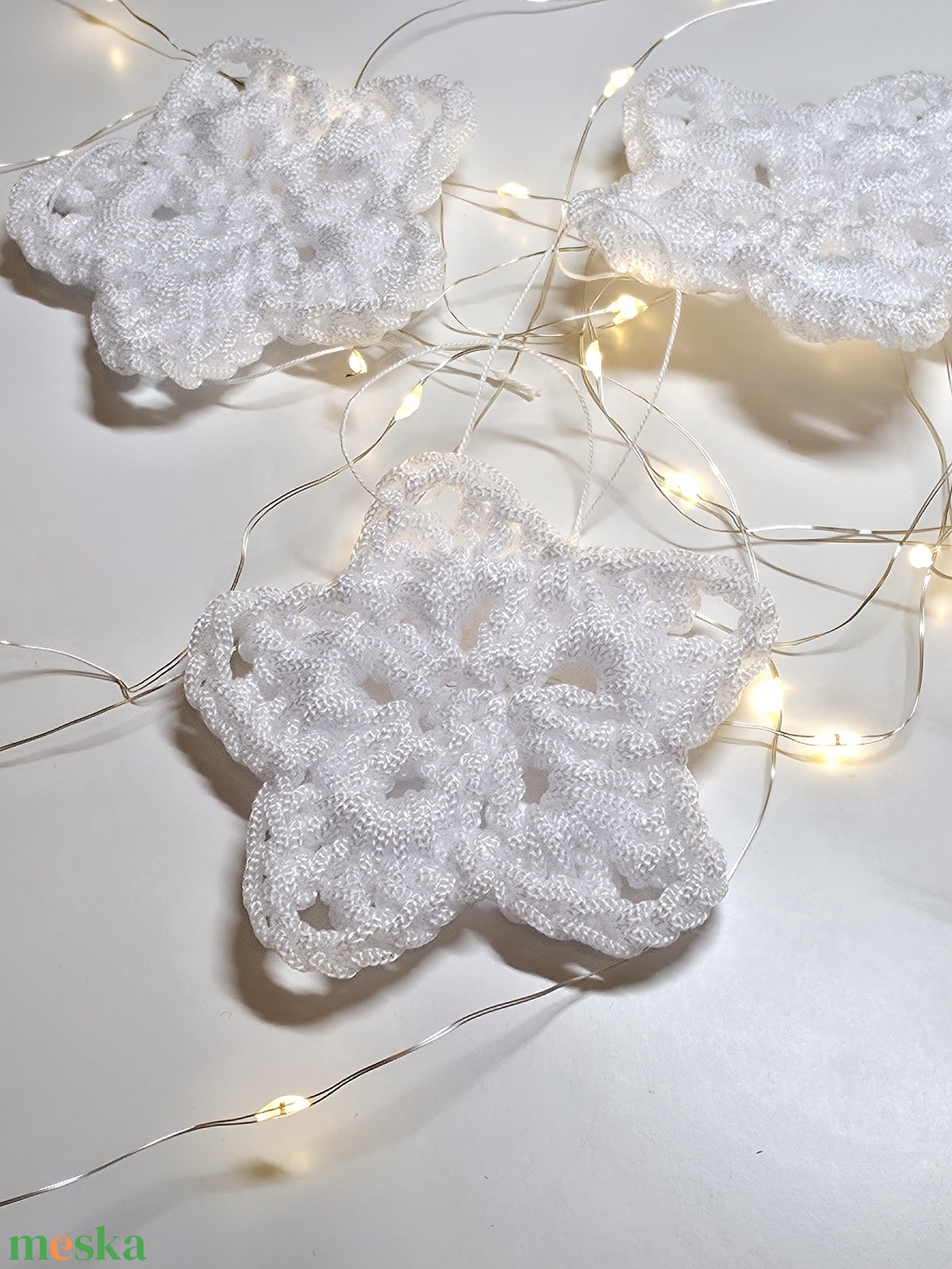 Horgolt csillag karácsonyfa dísz - karácsony - karácsonyi lakásdekoráció - karácsonyfadíszek - Meska.hu