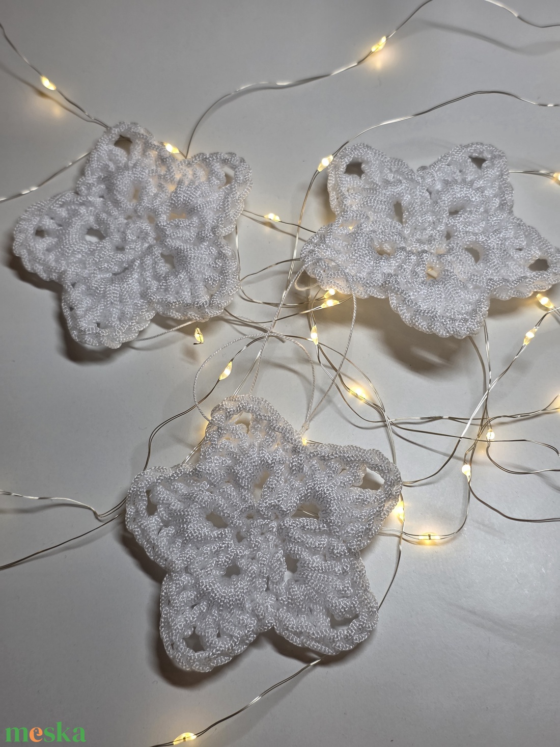 Horgolt csillag karácsonyfa dísz - karácsony - karácsonyi lakásdekoráció - karácsonyfadíszek - Meska.hu