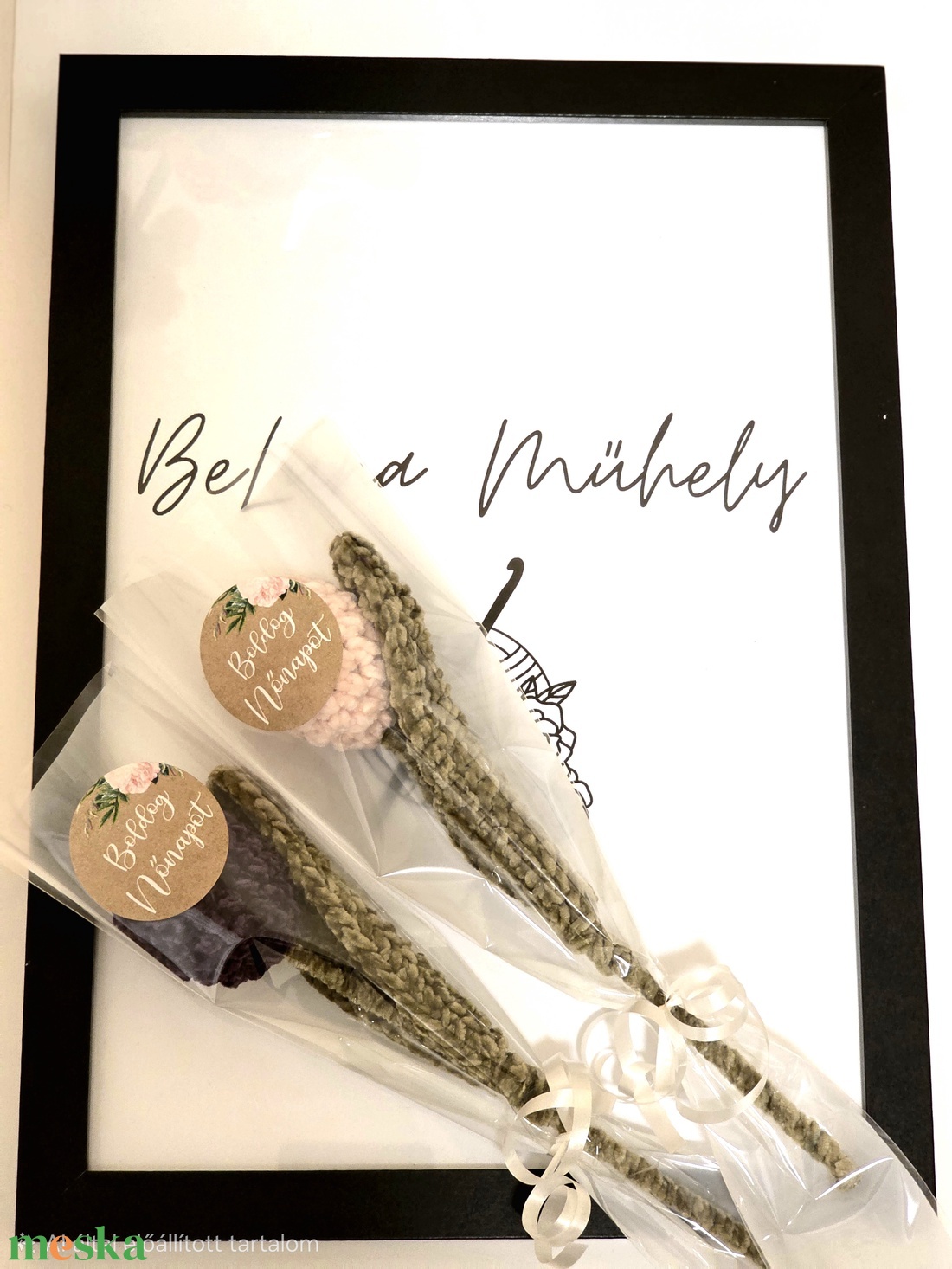  Horgolt Bársony Tulipán � Örök virág Nőnapra, díszcsomagolásban - otthon & életmód - virágdekoráció - virágok - szálas virág - Meska.hu