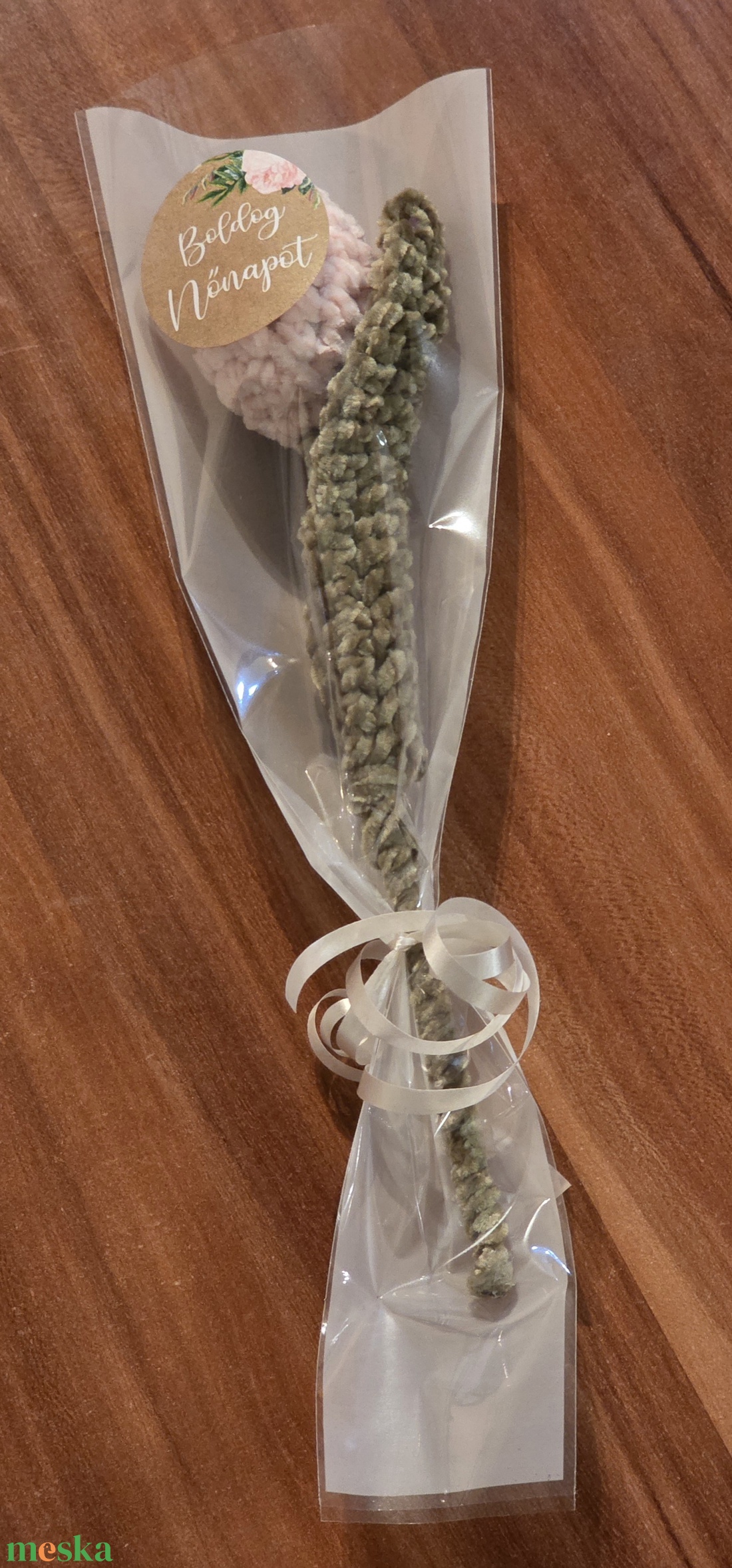  Horgolt Bársony Tulipán � Örök virág Nőnapra, díszcsomagolásban - otthon & életmód - virágdekoráció - virágok - szálas virág - Meska.hu