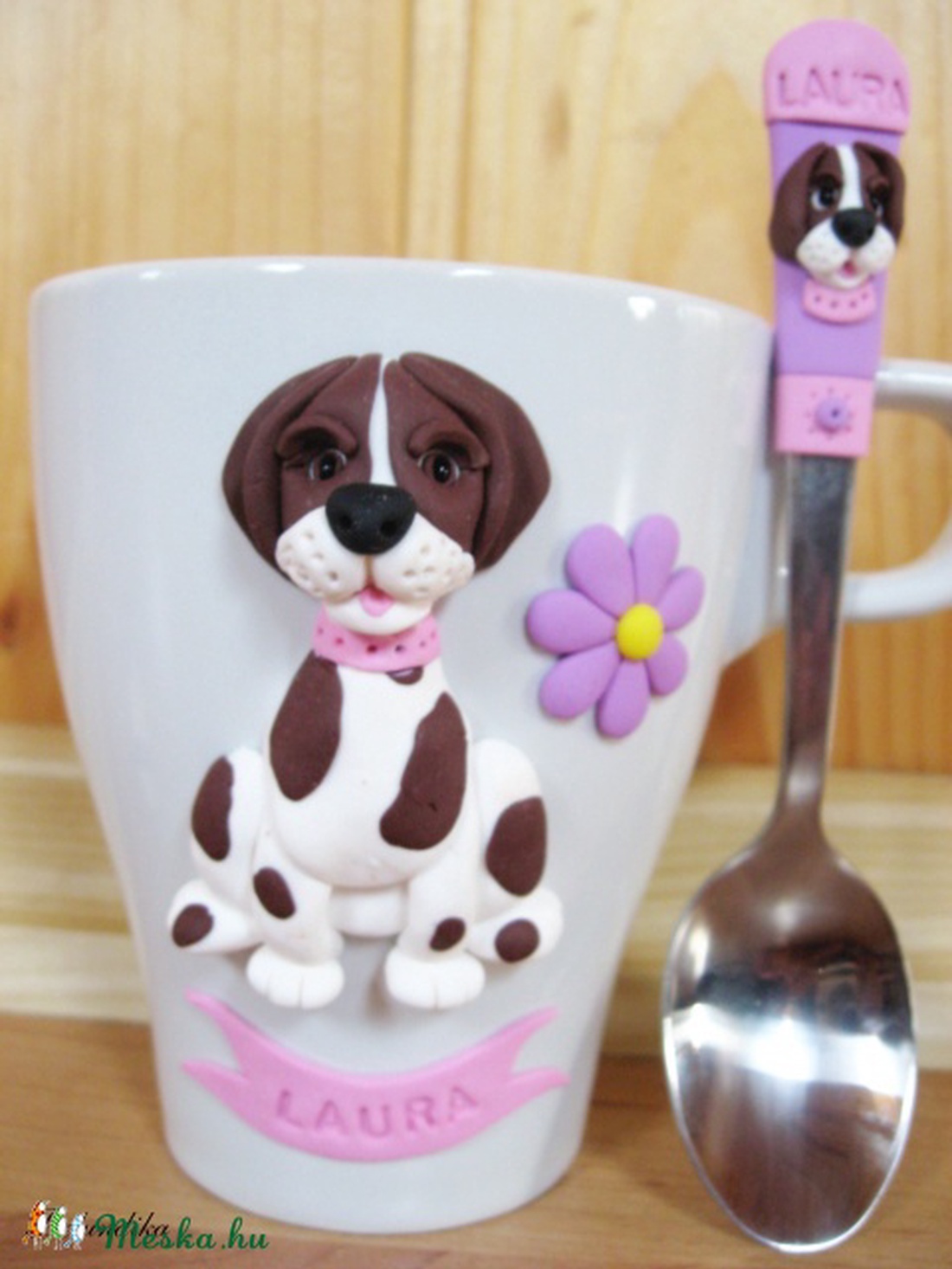 Kutyás bögre szett,túró rudi kiskanál- Roseee részére -  - Meska.hu