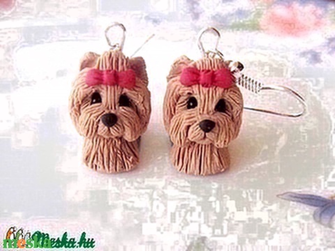 Yorkshire terrier-fülbevaló - ékszer - fülbevaló - lógó fülbevaló - Meska.hu