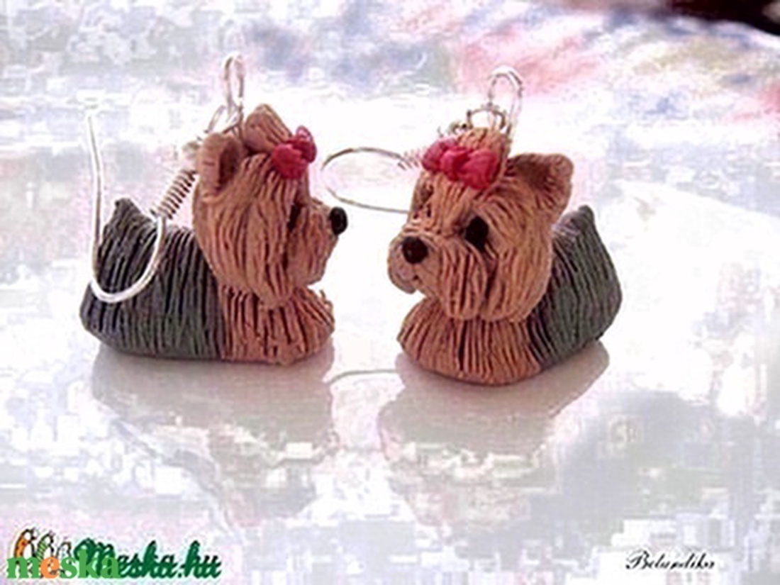 Yorkshire terrier-fülbevaló - ékszer - fülbevaló - lógó fülbevaló - Meska.hu