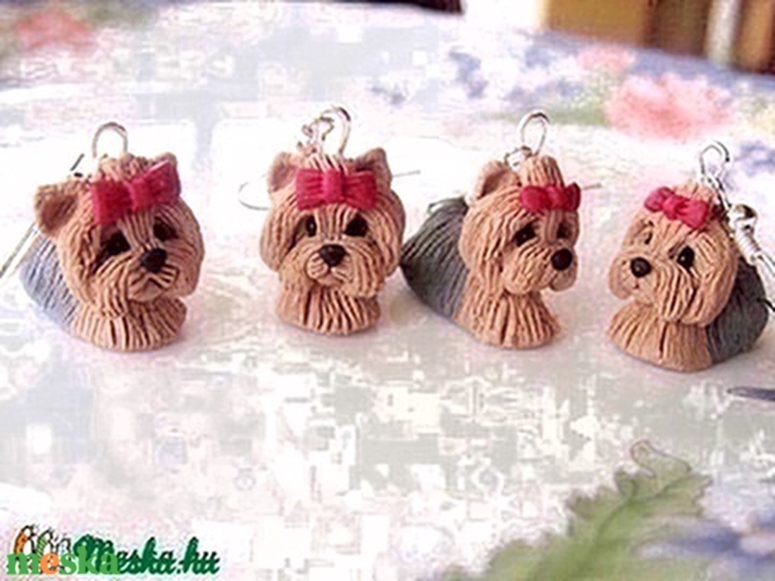 Yorkshire terrier-fülbevaló - ékszer - fülbevaló - lógó fülbevaló - Meska.hu