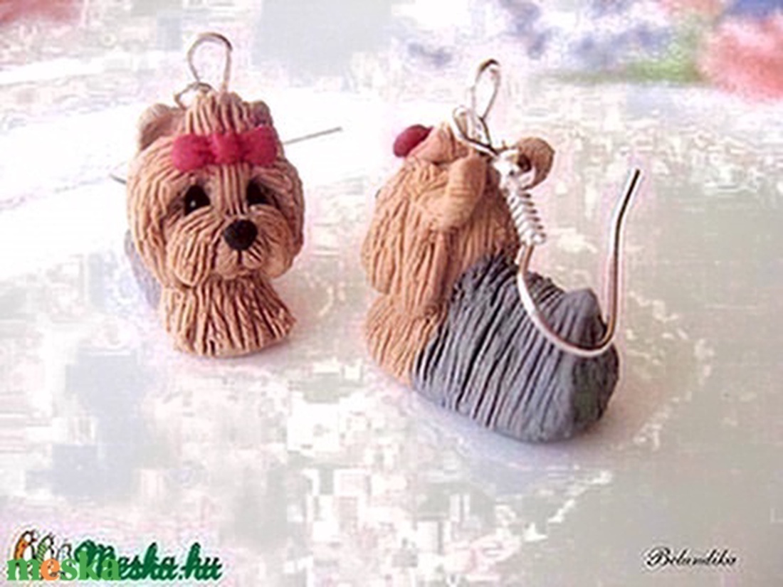 Yorkshire terrier-fülbevaló - ékszer - fülbevaló - lógó fülbevaló - Meska.hu