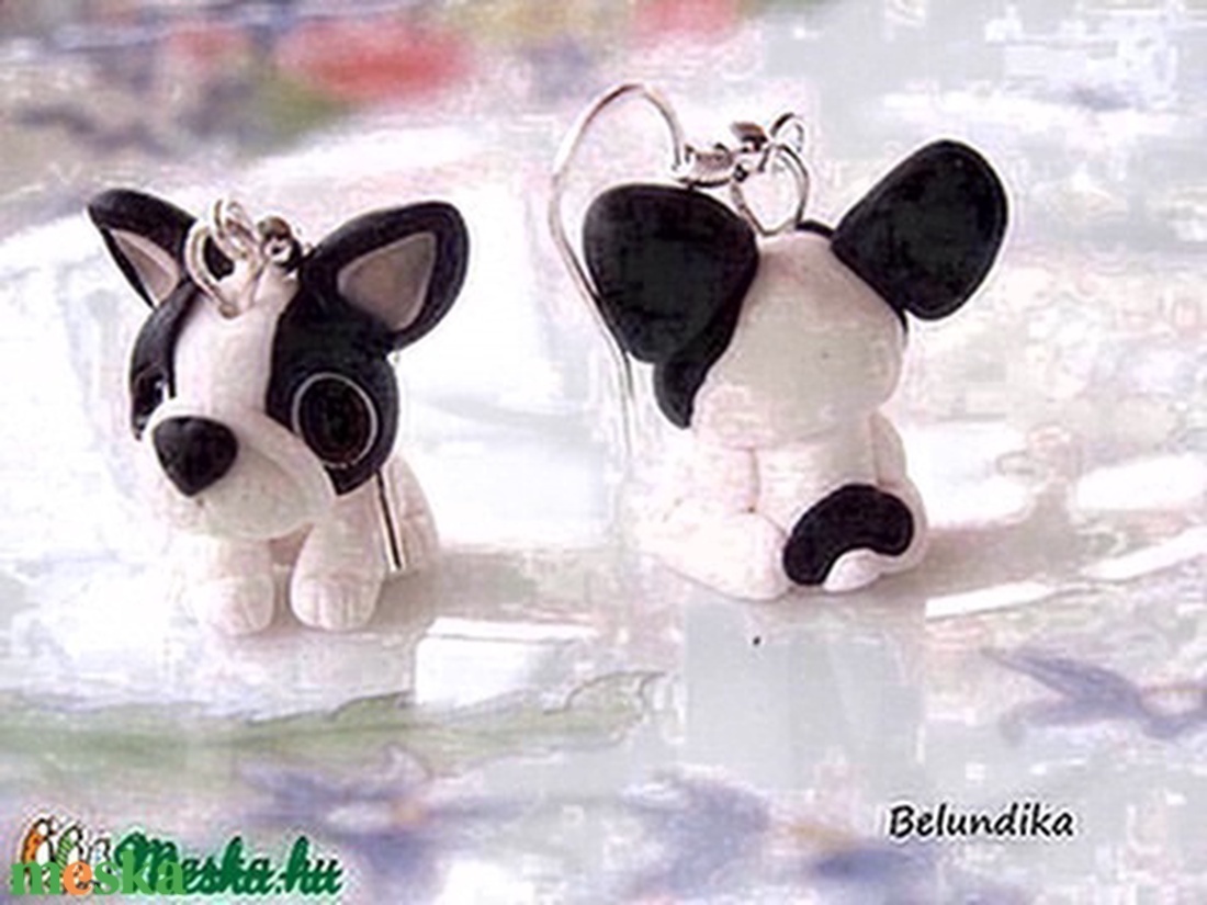Francia Bulldog  fülbevaló - ékszer - fülbevaló - lógó fülbevaló - Meska.hu