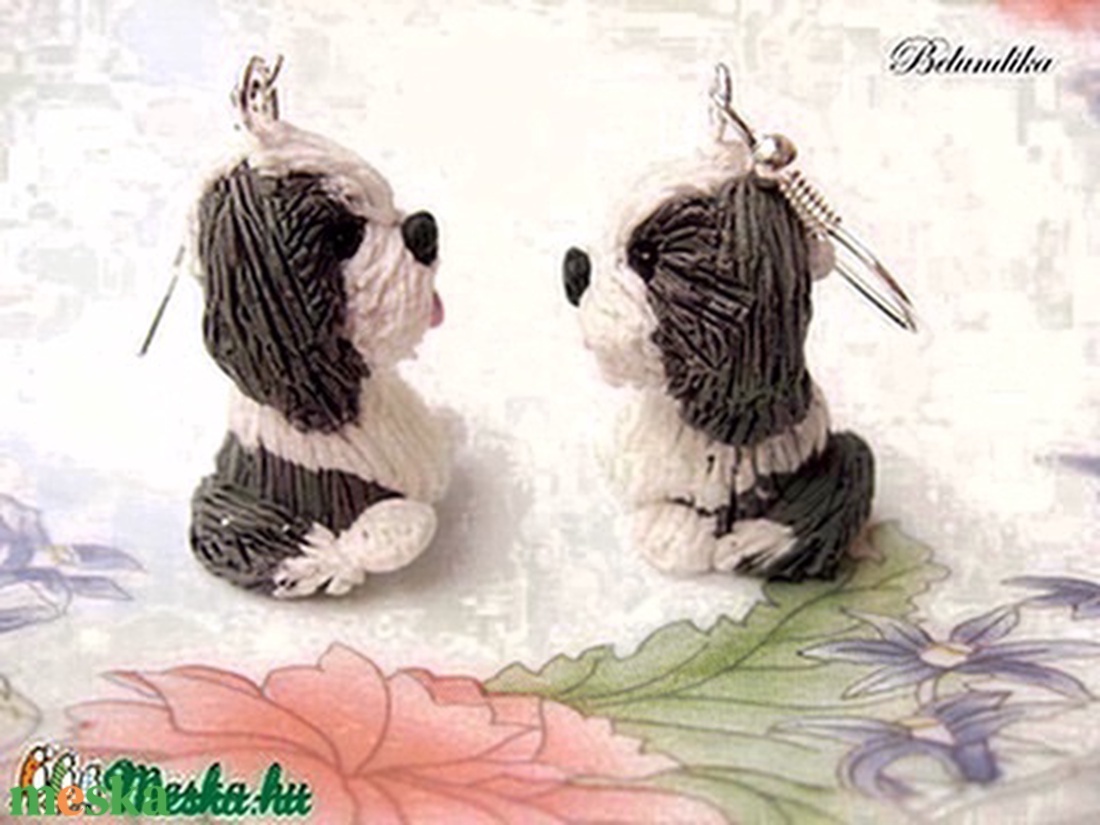 Bearded Collie-fülbevaló - ékszer - fülbevaló - lógó fülbevaló - Meska.hu