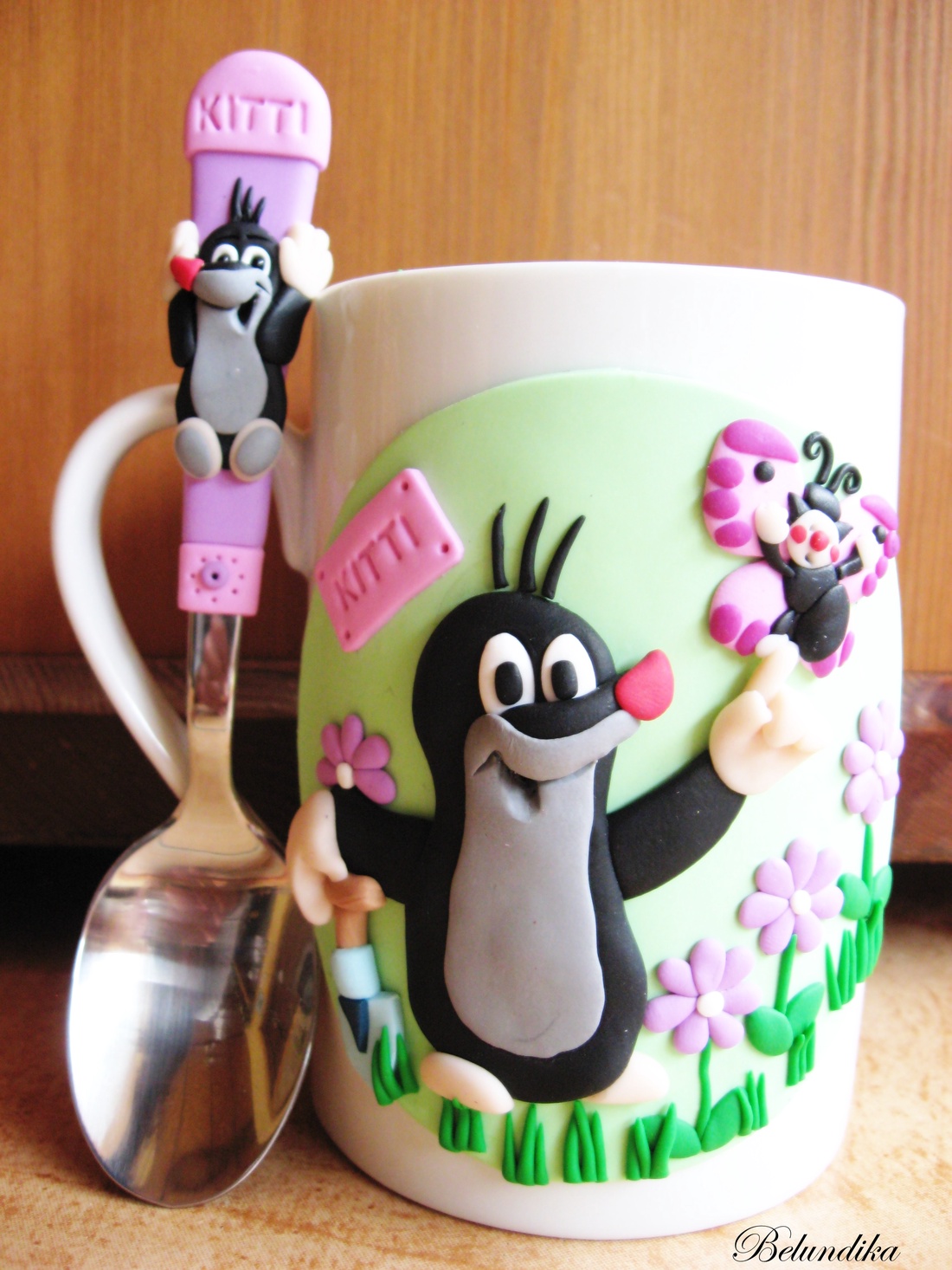 Kisvakond bögre+teáskanál -  - Meska.hu