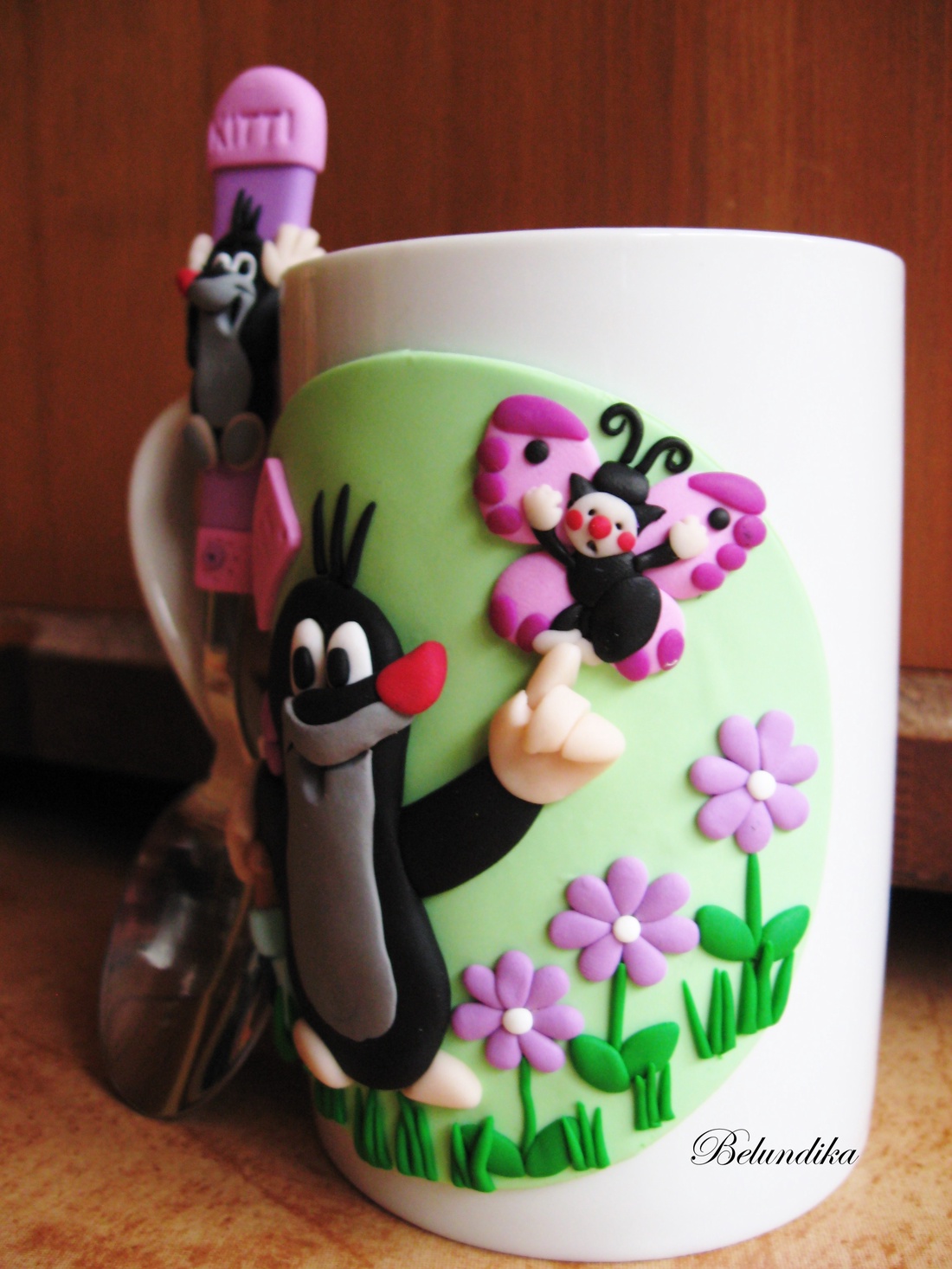 Kisvakond bögre+teáskanál -  - Meska.hu