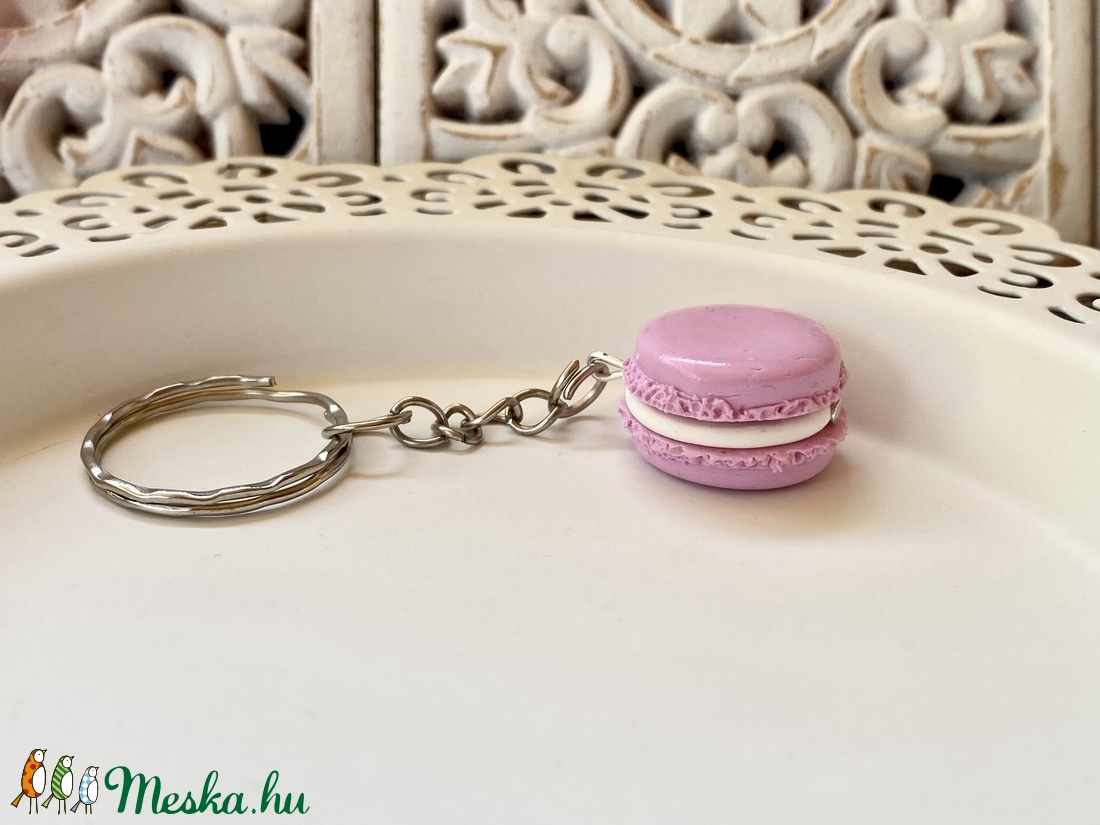 Macaron,rózsaszín-kulcstartó - táska & tok - kulcstartó & táskadísz - kulcstartó - Meska.hu