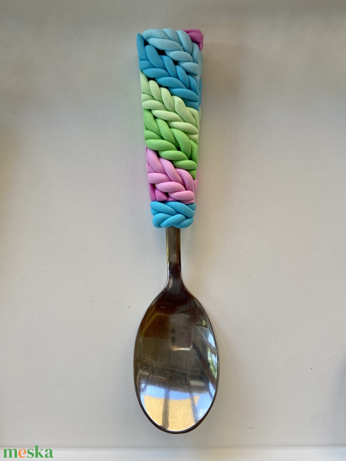 Kötött mintás kiskanál - otthon & életmód - konyhafelszerelés, tálalás - tálalás - kanál & villa - Meska.hu