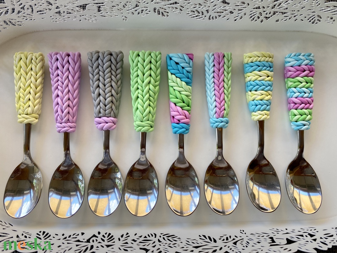 Kötött mintás kiskanál - otthon & életmód - konyhafelszerelés, tálalás - tálalás - kanál & villa - Meska.hu
