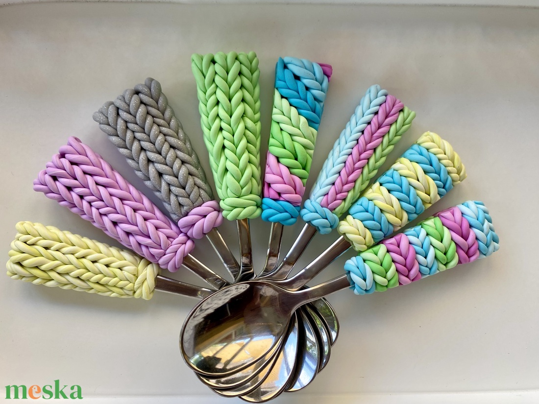 Kötött mintás kiskanál - otthon & életmód - konyhafelszerelés, tálalás - tálalás - kanál & villa - Meska.hu