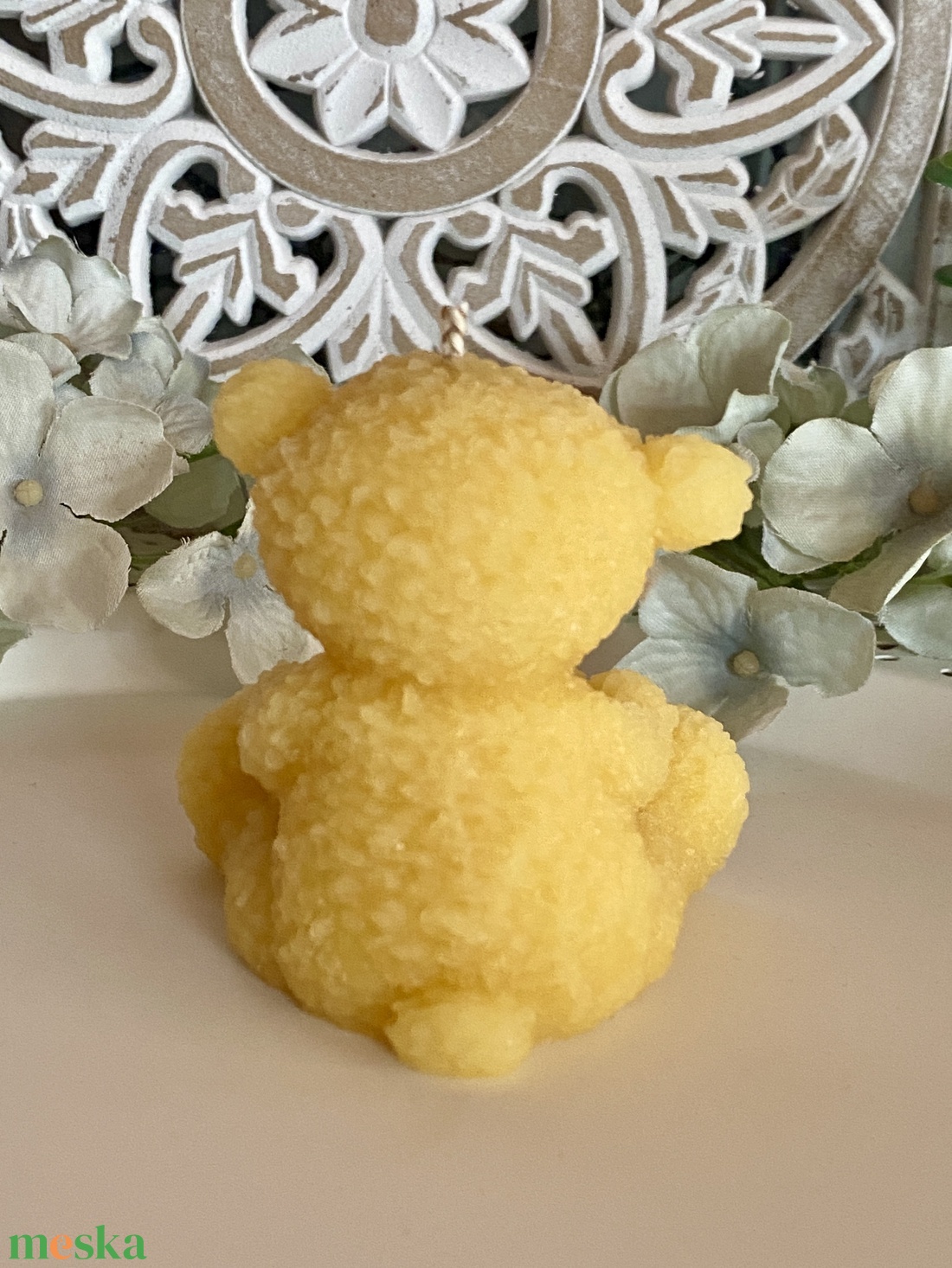 Méhviasz gyertya-Teddy maci - esküvő - dekoráció - gyertya & gyertyatartó - Meska.hu