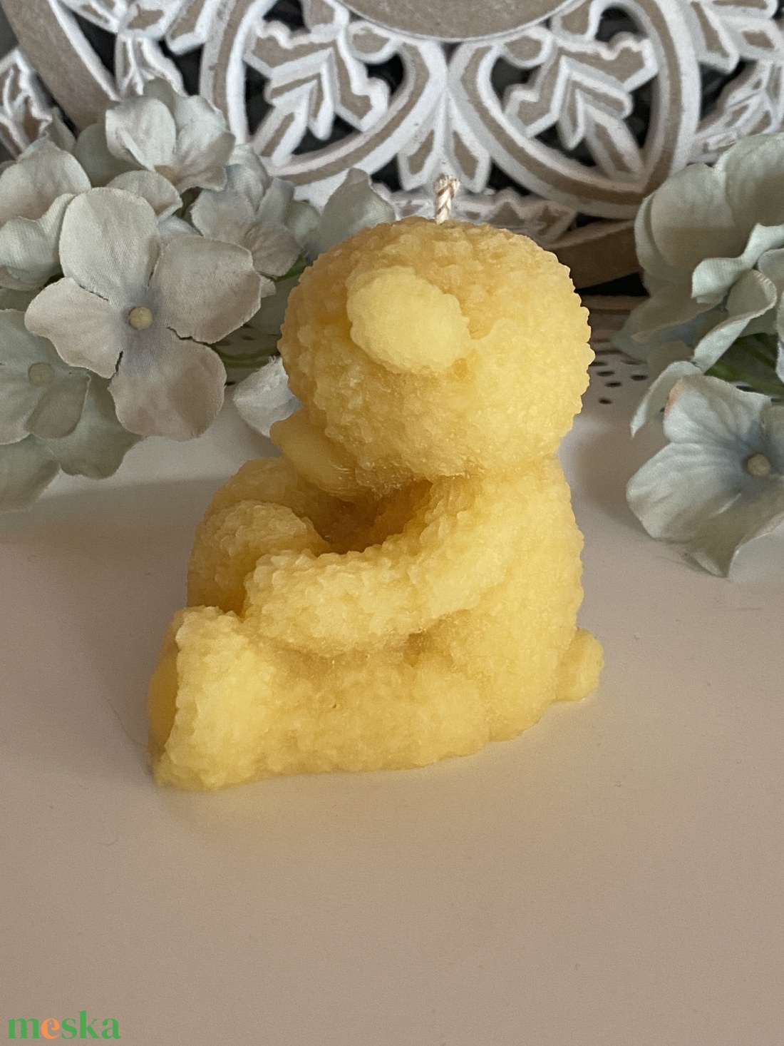 Méhviasz gyertya-Teddy maci - esküvő - dekoráció - gyertya & gyertyatartó - Meska.hu