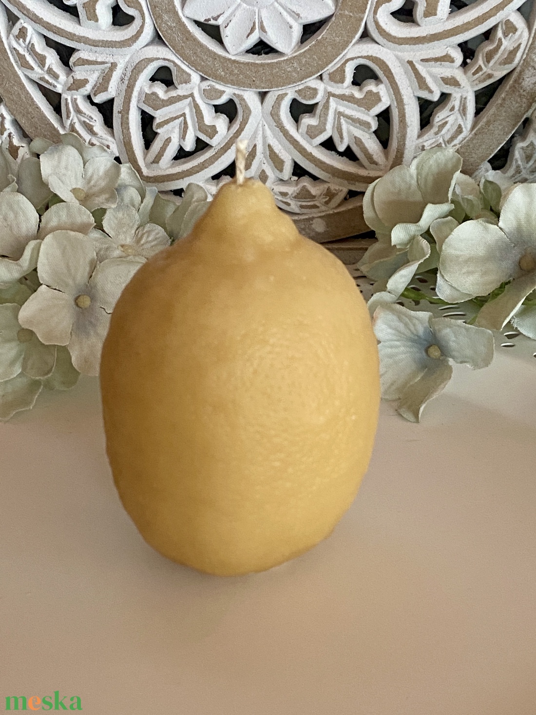 Méhviasz gyertya-citrom - esküvő - dekoráció - gyertya & gyertyatartó - Meska.hu