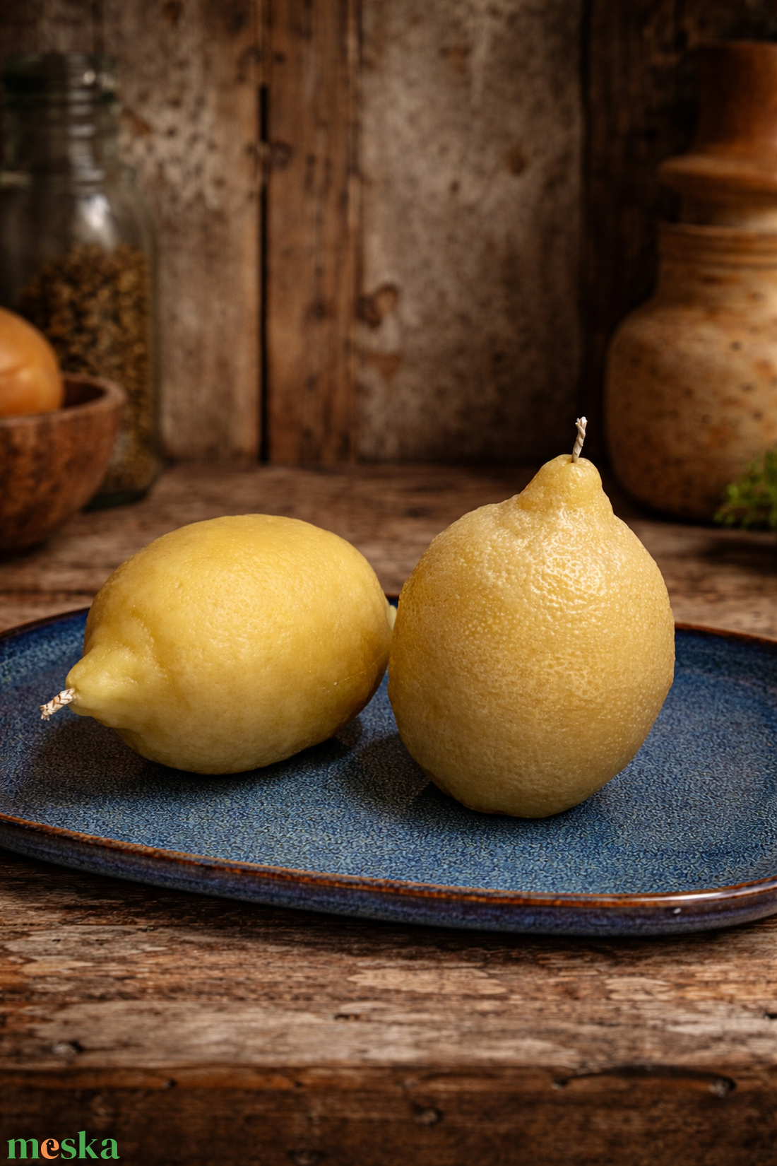 Méhviasz gyertya-citrom - esküvő - dekoráció - gyertya & gyertyatartó - Meska.hu