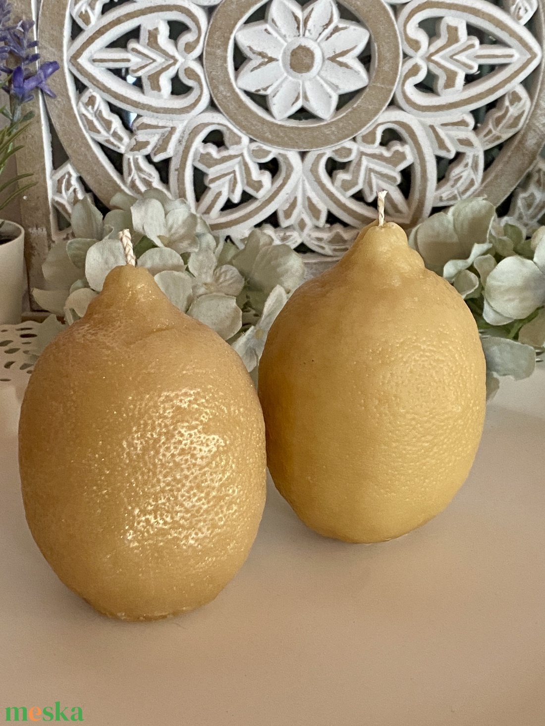 Méhviasz gyertya-citrom - esküvő - dekoráció - gyertya & gyertyatartó - Meska.hu