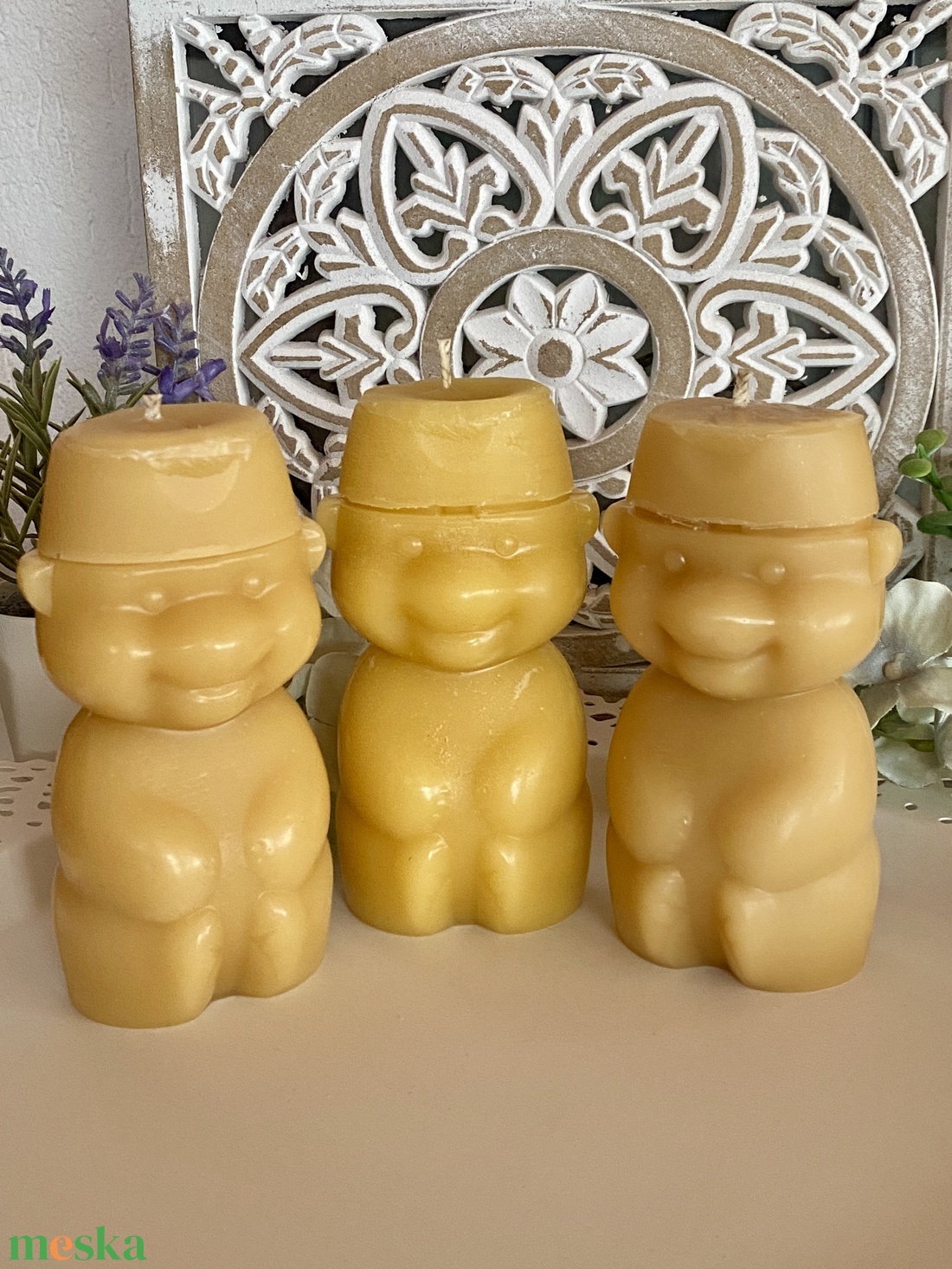 Méhviasz gyertya-Maciméz - esküvő - dekoráció - gyertya & gyertyatartó - Meska.hu