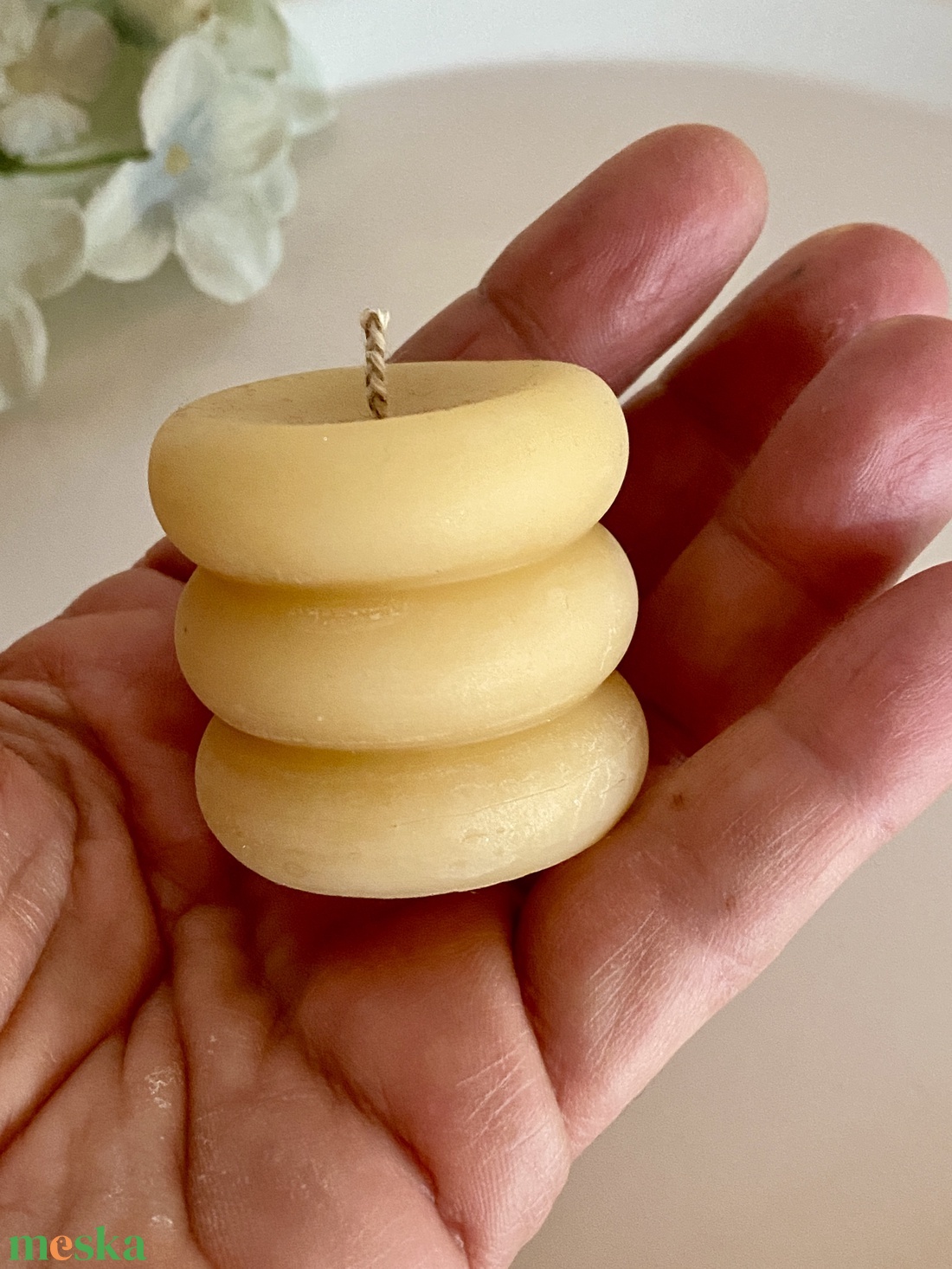 Méhviasz gyertya-kicsi gyűrűs henger - esküvő - dekoráció - gyertya & gyertyatartó - Meska.hu