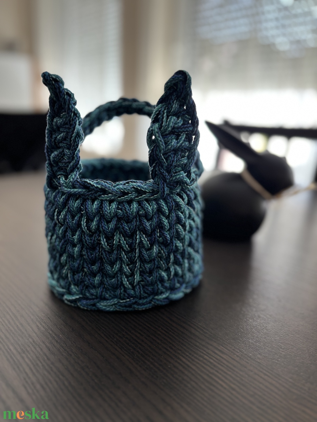 Horgolt tojásgyűjtő kosár - ünnepi díszek, dekorációk - húsvéti díszek és dekorációk - húsvéti kosár - Meska.hu