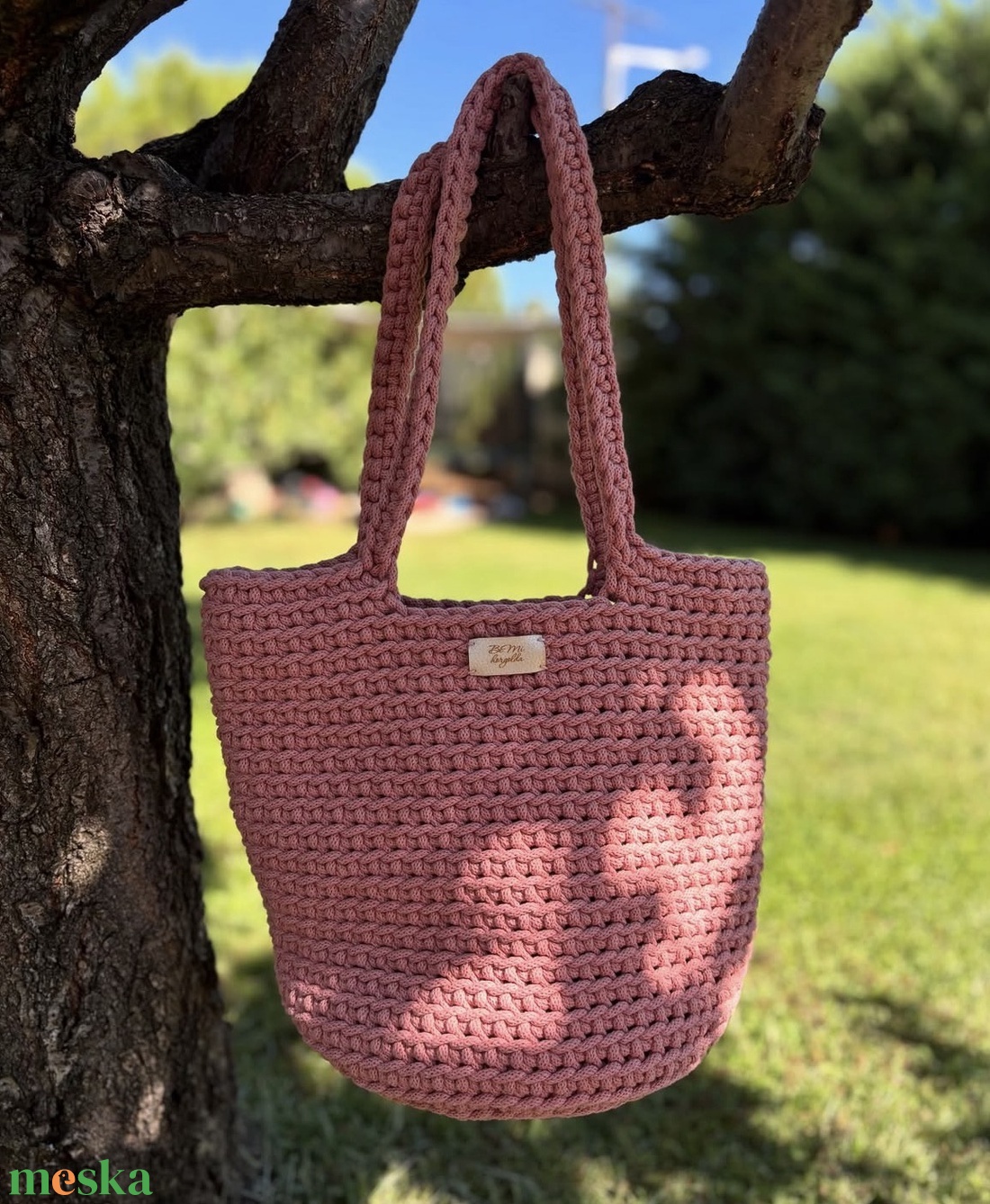 Horgolt tote bag/ válltáska - táska & tok - kézitáska & válltáska - nagy pakolós táska - Meska.hu