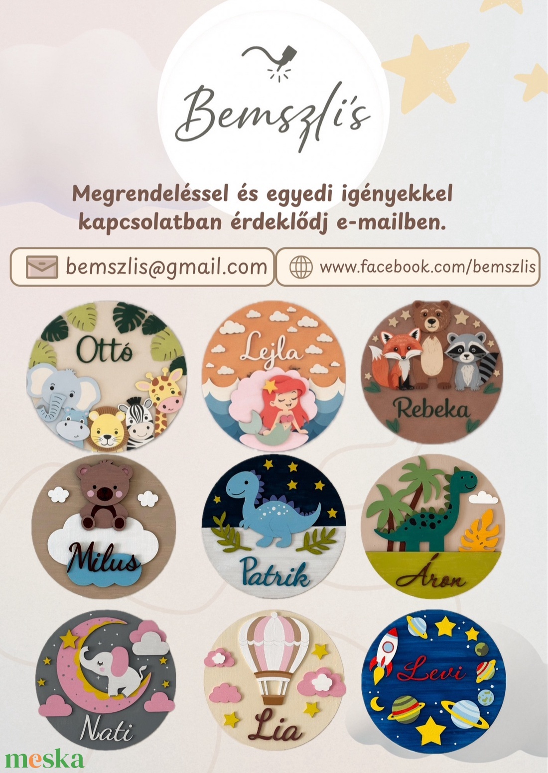 Egyedi névtábla gyerekszoba falra ajtóra  - baba - mama - babaszoba dekoráció - gyerek névtábla - Meska.hu