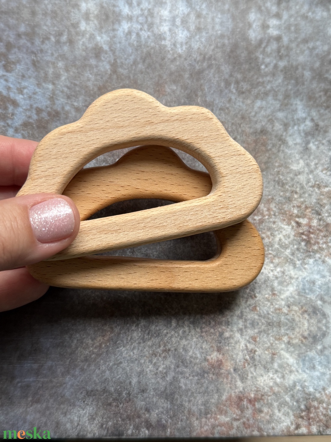 Csörgő rágóka #03 Bézs Karamell - baba - mama - baba játékok - csörgő - Meska.hu