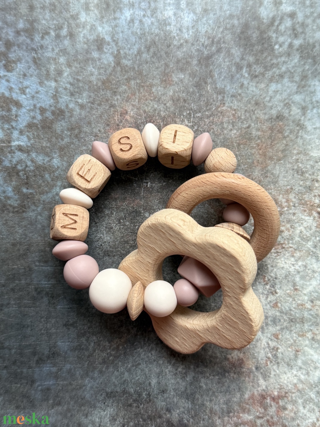 Csörgő rágóka #09 Vanília -  Rózsagyökér - baba - mama - baba játékok - rágóka - Meska.hu