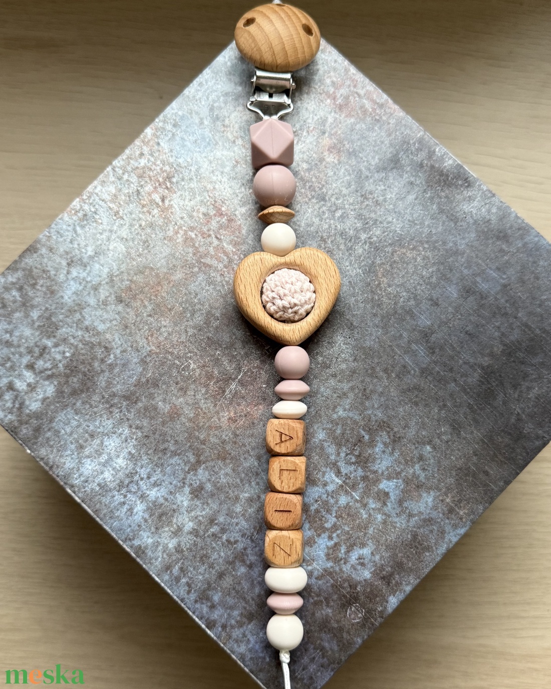 Cumilánc #02  Rózsagyökér Vanília - baba - mama - baba játékok - cumilánc - Meska.hu