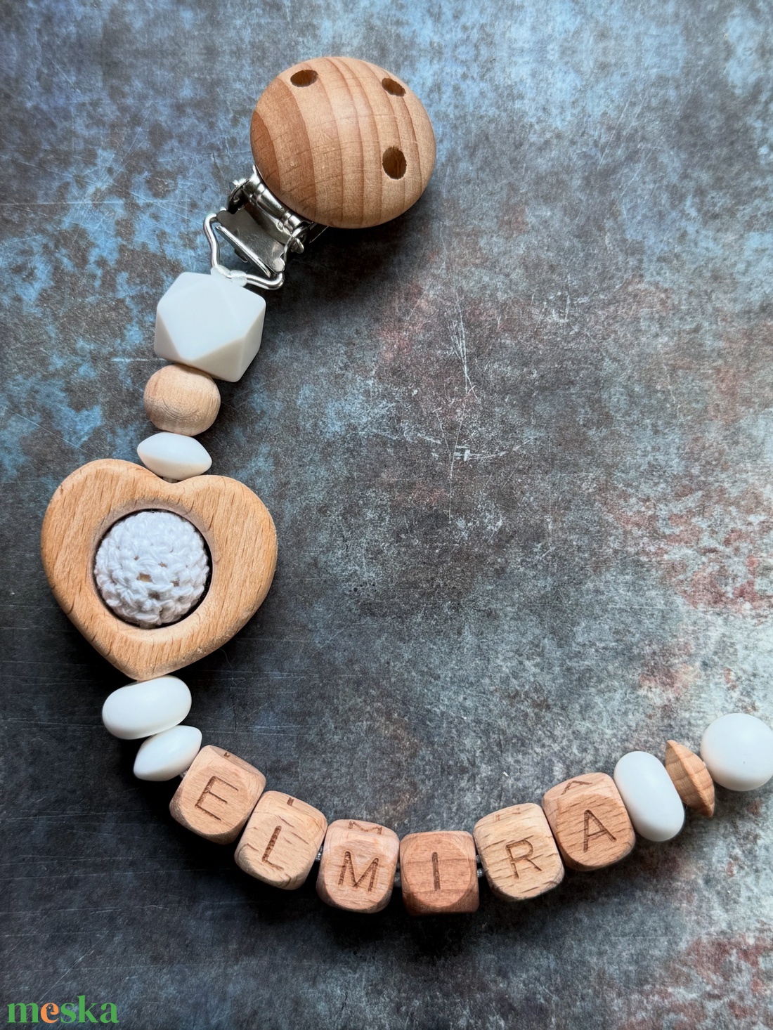 Cumilánc #03  Fehér - baba - mama - baba játékok - cumilánc - Meska.hu