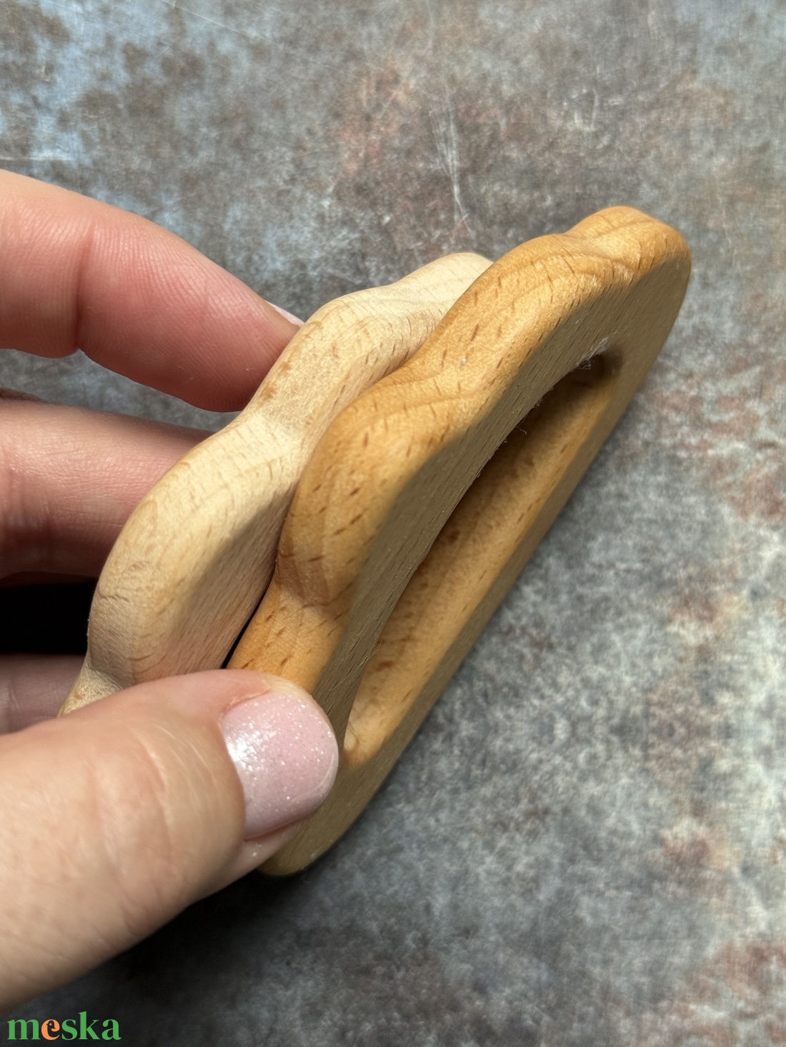 Baba barát faápolóval lekenés - hosszabb élettartam  - baba - mama - baba játékok - cumilánc - Meska.hu