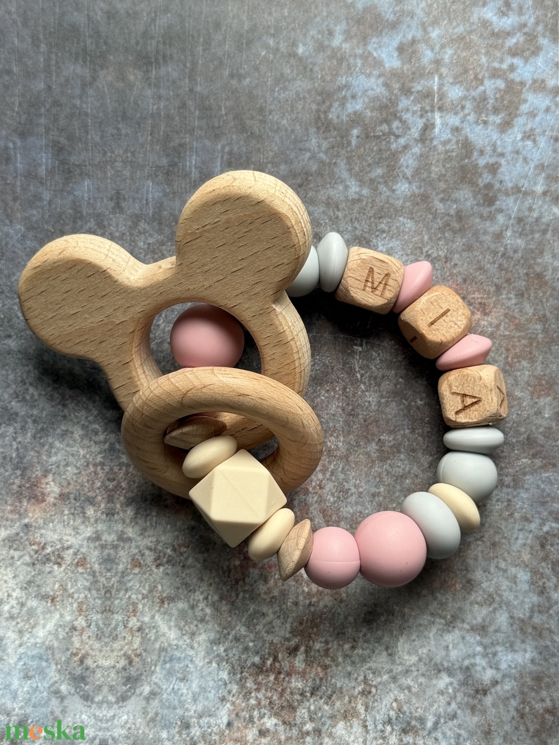 Csörgő rágóka #15 Mályva - koala szürke - bézs - baba - mama - baba játékok - rágóka - Meska.hu