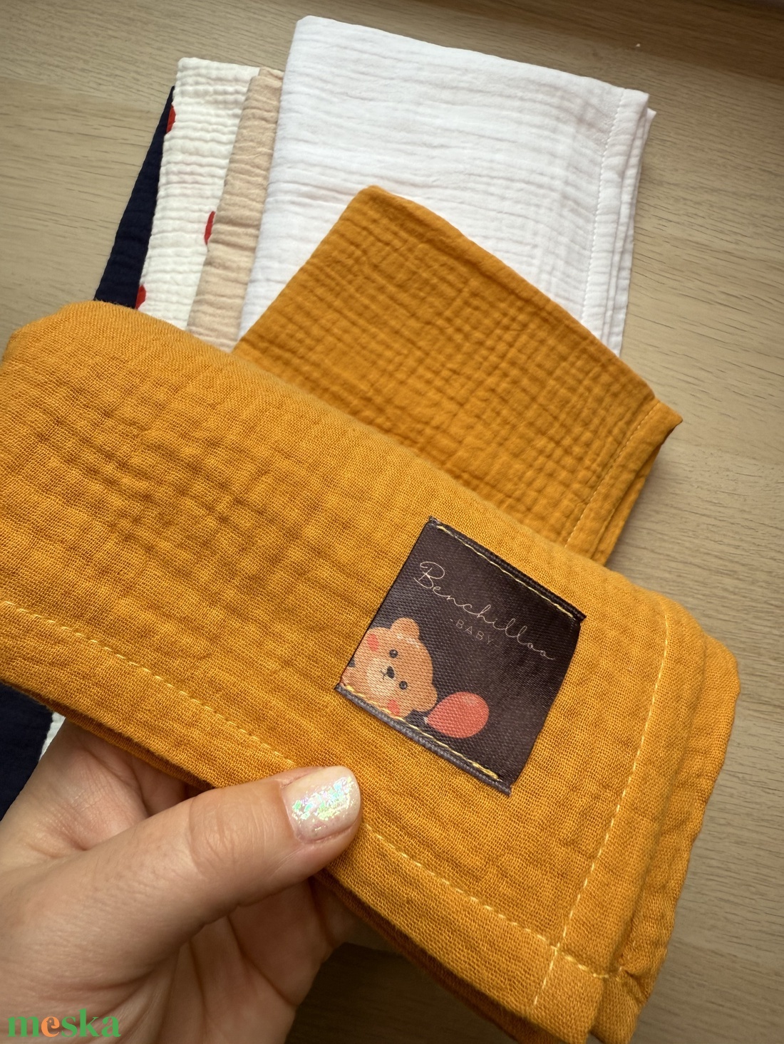 BABAKENDŐ #03 Mustár - baba - mama - baba ágynemű - babatakaró, gyerek pléd - Meska.hu