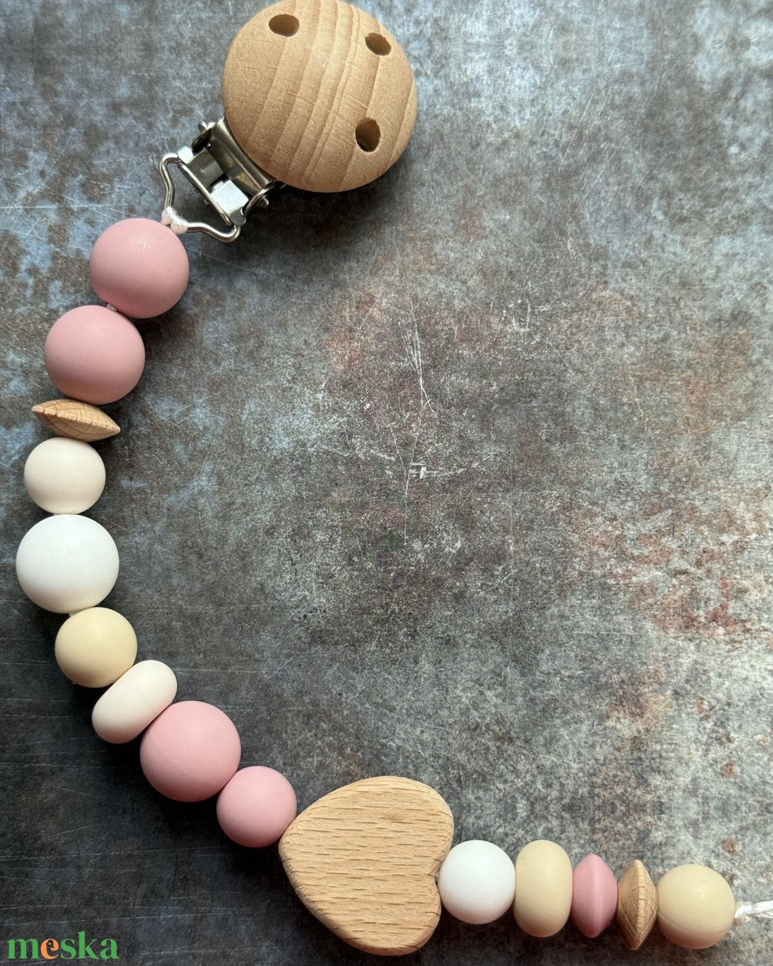 Cumilánc #09  mályva fehér vanília bézs  - baba - mama - baba játékok - cumilánc - Meska.hu