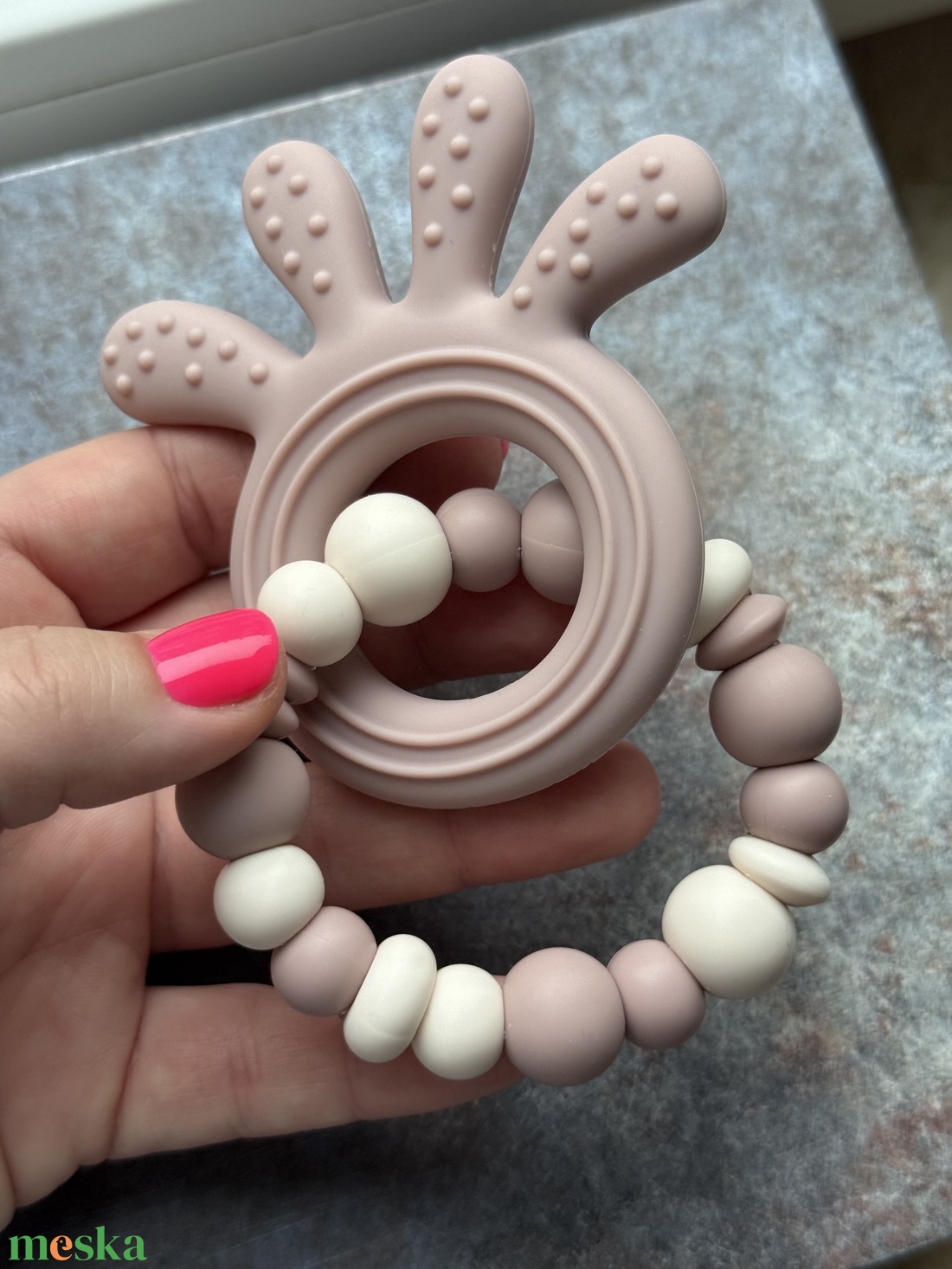 Polip r�góka #02 rózsagyökér - vanília  - baba - mama - baba játékok - rágóka - Meska.hu