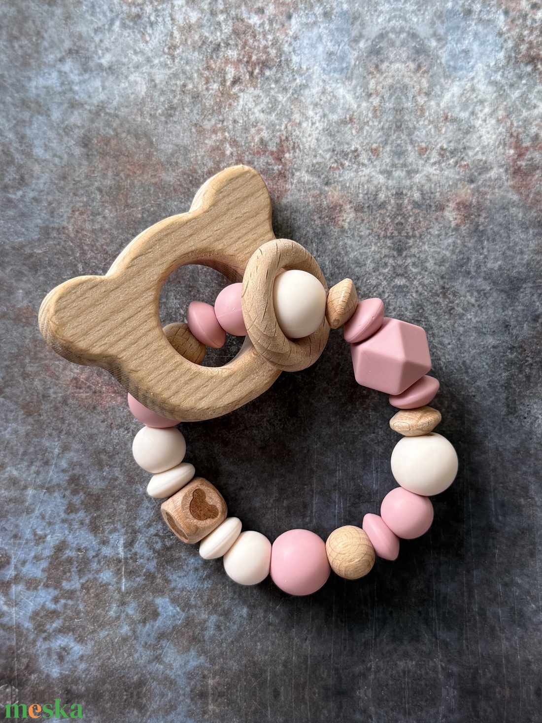 Csörgő rágóka #29 világos mályva - vanília  - baba - mama - baba játékok - rágóka - Meska.hu