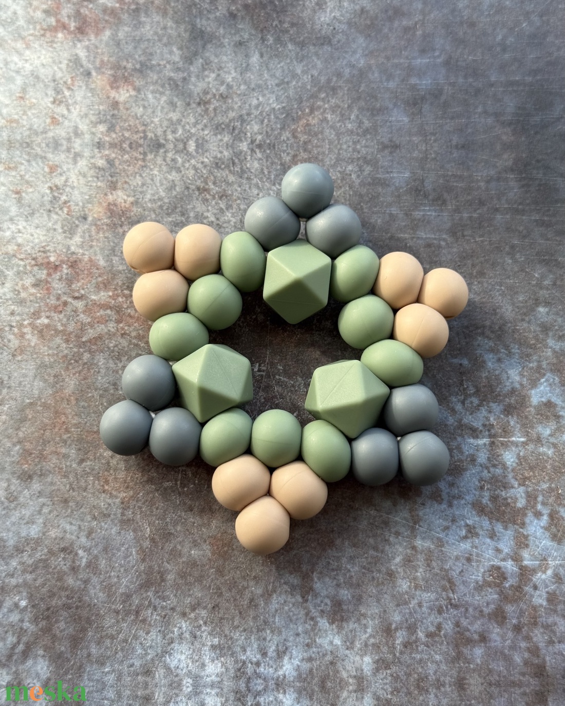 CsillaG rágóka #01 karamell - antracit - zsálya - baba - mama - baba játékok - rágóka - Meska.hu