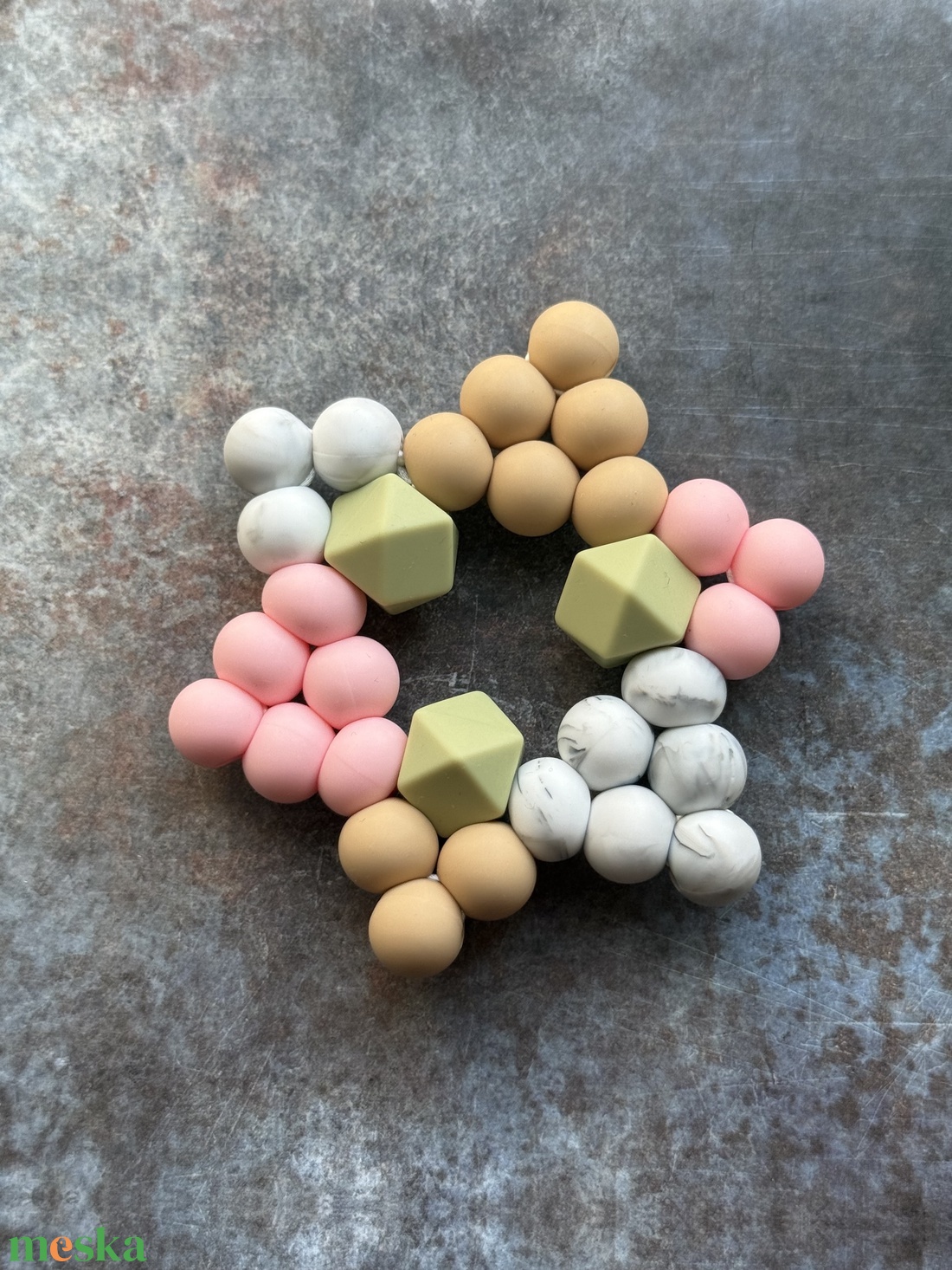 CsillaG rágóka #02 mogyoró - yade zöld - m�rv�ny -púder rózsaszín  - baba - mama - baba játékok - rágóka - Meska.hu